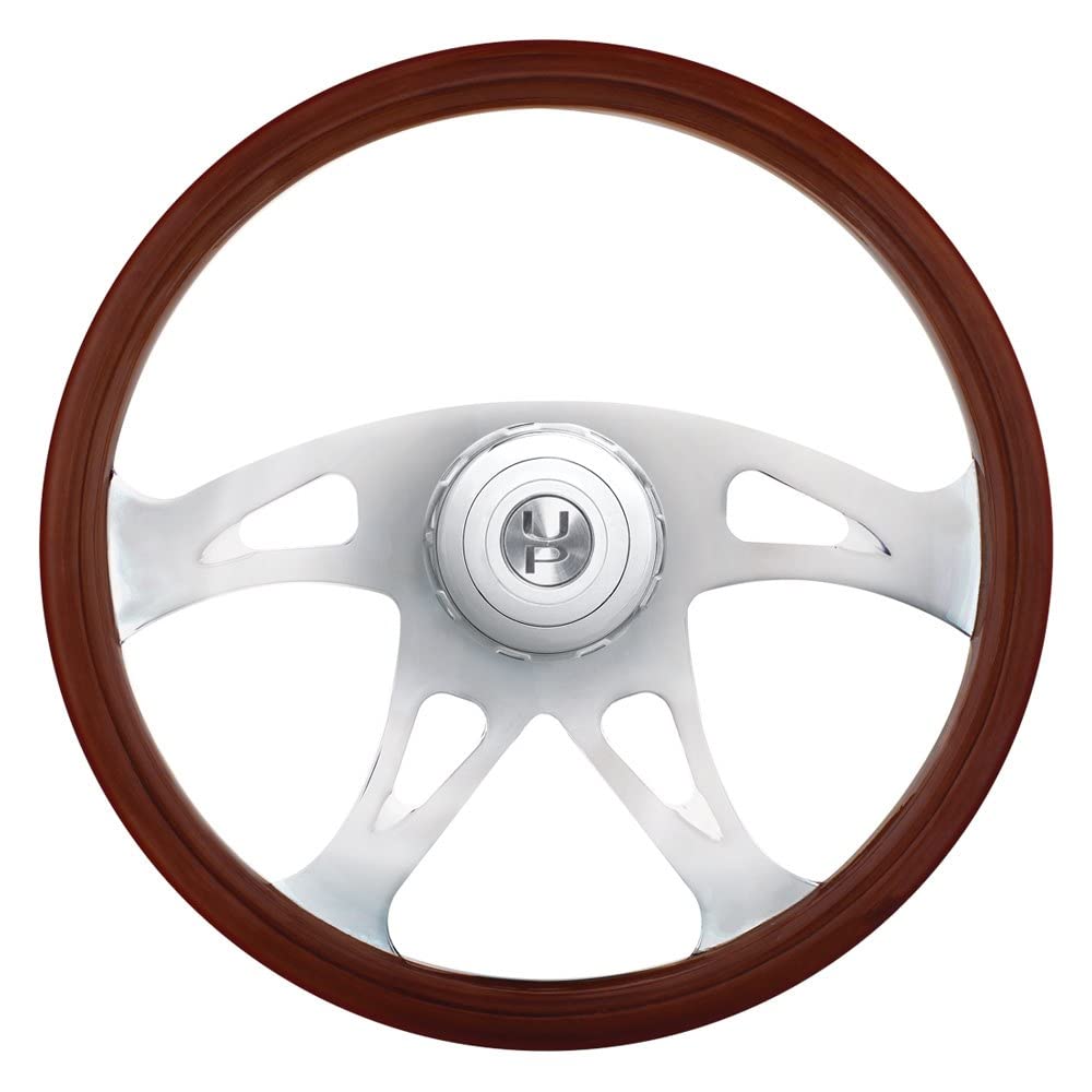 United Pacific 88138 - Steering Wheel - 18&quot; Chrome Boss Steering Wheel With Hub For Peterbilt 1998-2005, Kenworth 2001