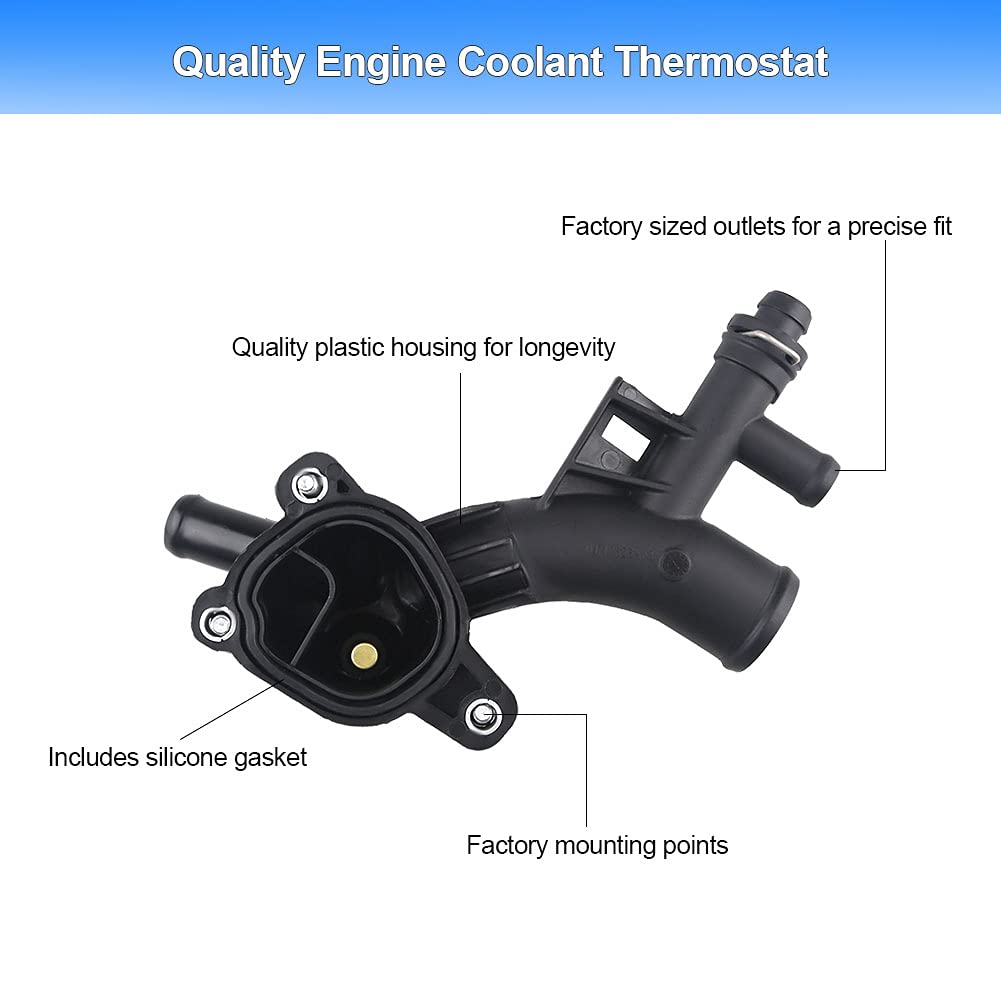 Wmphe Engine Coolant Thermostat Housing Water Outlet With Sensor Compatible With Chevy Cruze, Sonic, Trax And Buick Encore 1.4L Replaces 25193922, 15-11105, 902-846, 55565334, 1511105, 902846