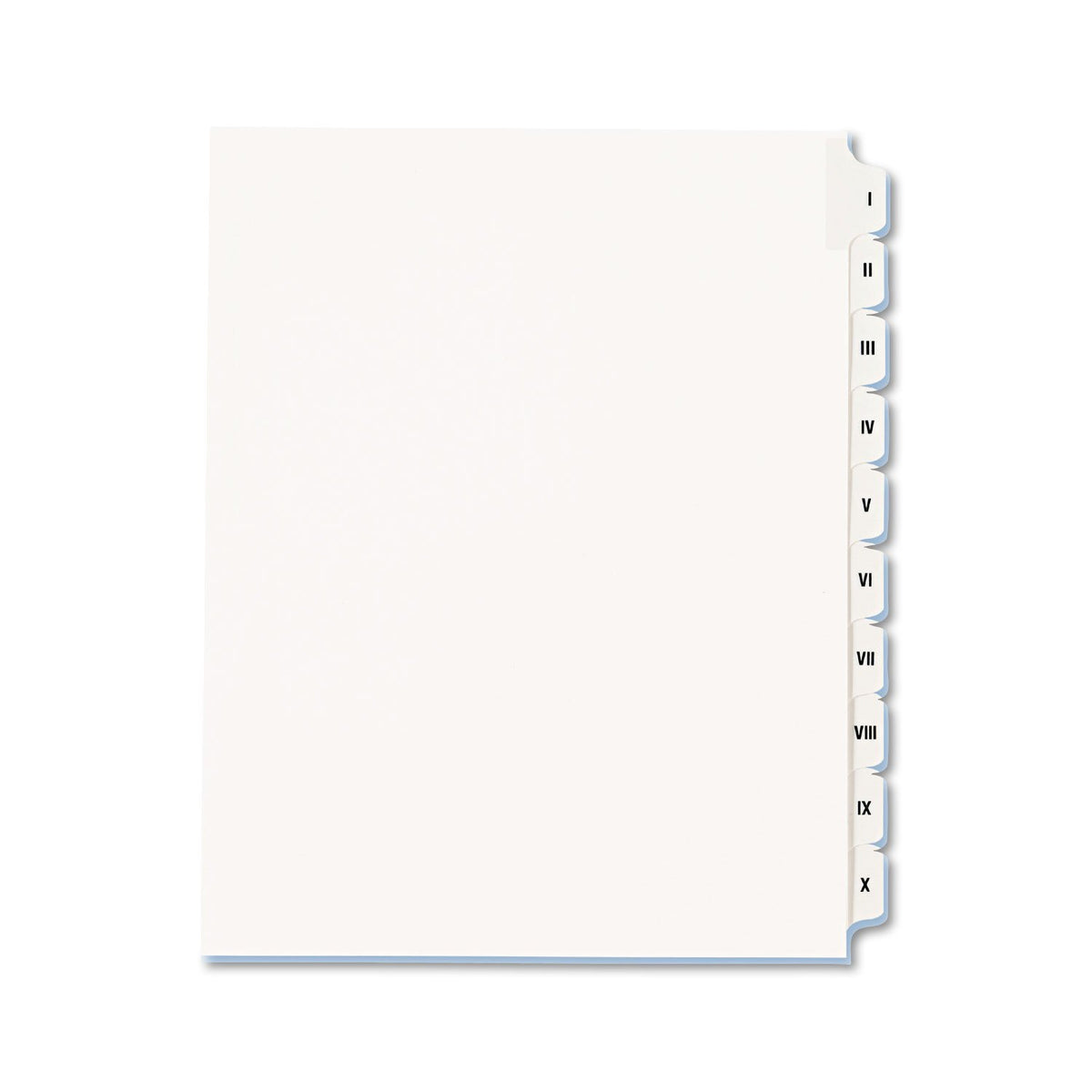 Legal Ring Binder Tab Dividers, Roman Numerical, 11 X 8-1/2, 10/Set Ave82319