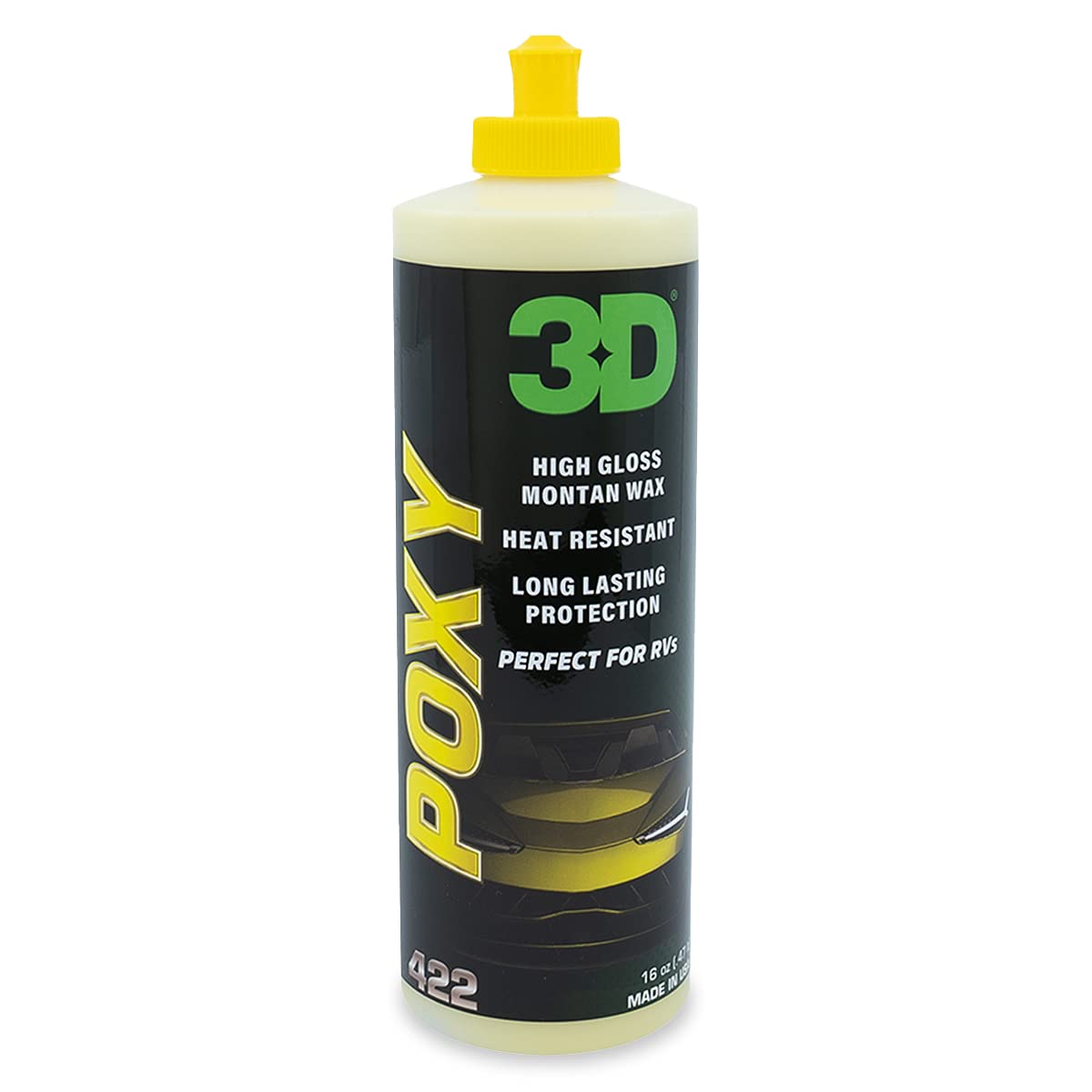 3D Poxy Montan Butter Car Wax - 16Oz - High Gloss, Non-Staining Car Wax Sealant With Long Lasting Protection - For Cars, Rvs, An