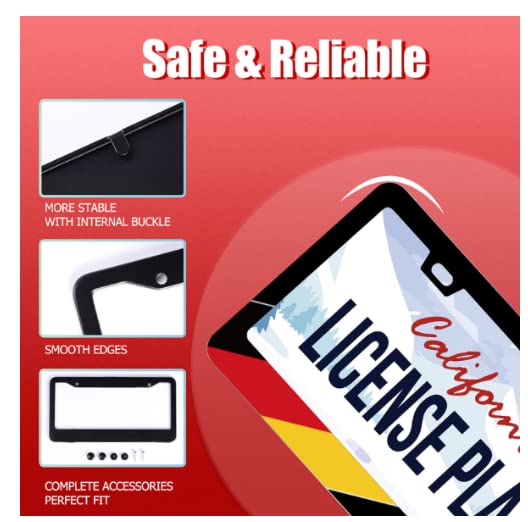 German Flag Germany Personalise License Plate Frame Car License Plate Stainless Steel Accessory License Plate Decorative with 2