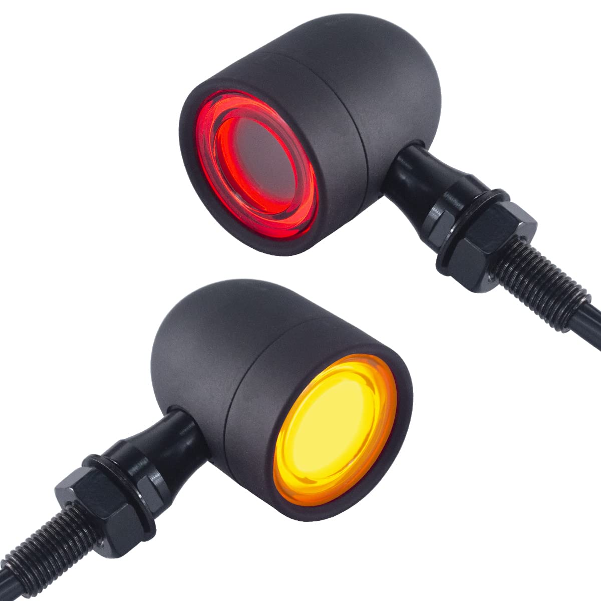 FATECIM 2X Motorcycle LED Bullet Tail Lights Turn Signals Running Brake Light Heavy Duty Motorbike Rear Blinker Indicators for B