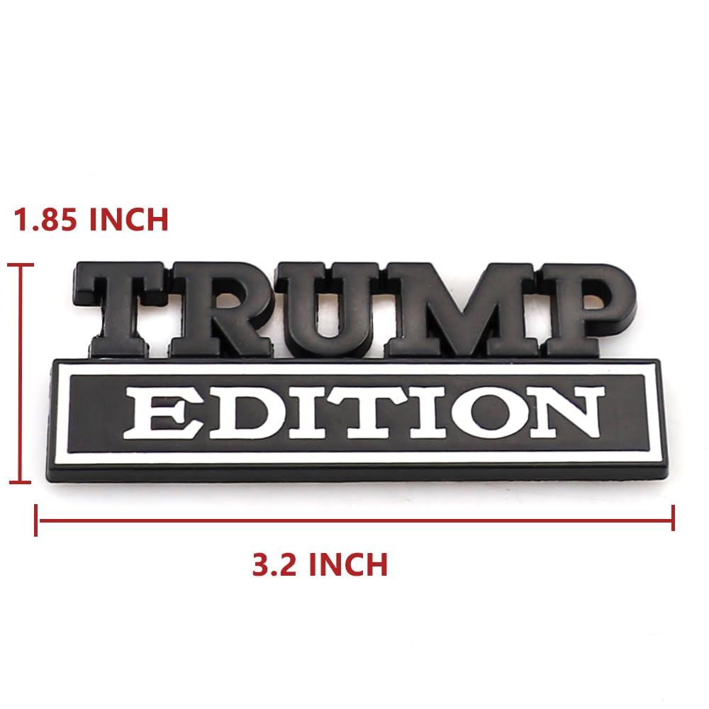 Carrun 2 Pcs Trump Edition Emblem Car Side Rear Front Hood Trunk Door Fender Bumper Metal Badge 3D Decal Sticker Fit For F-150 F