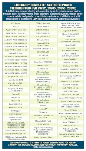 Lubegard 23232 Complete Synthetic Power Steering Fluid, 32 Fl. Oz.