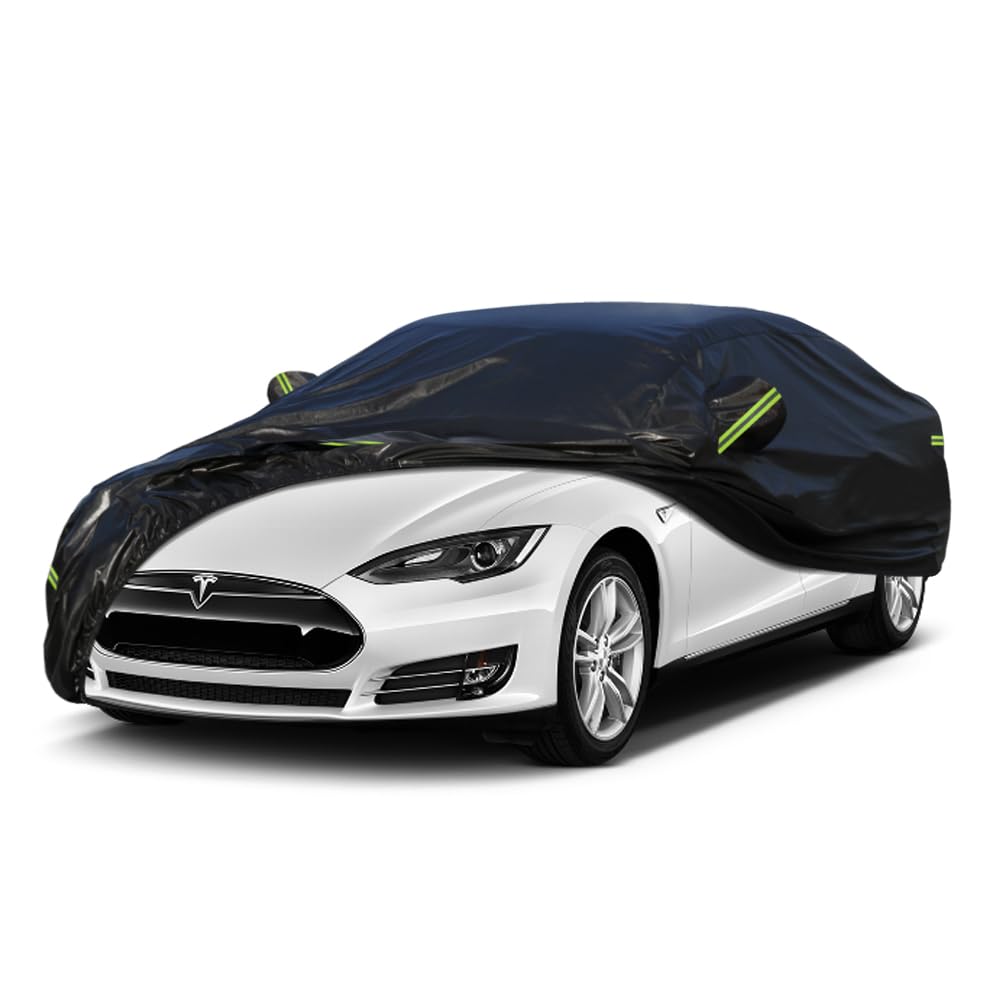Kaugung 7 Layers Car Cover Custom Fit Tesla Model 3 From 2017 To 2025, Outdoor Waterproof All Weather Sun Rain Dust Snow Protect