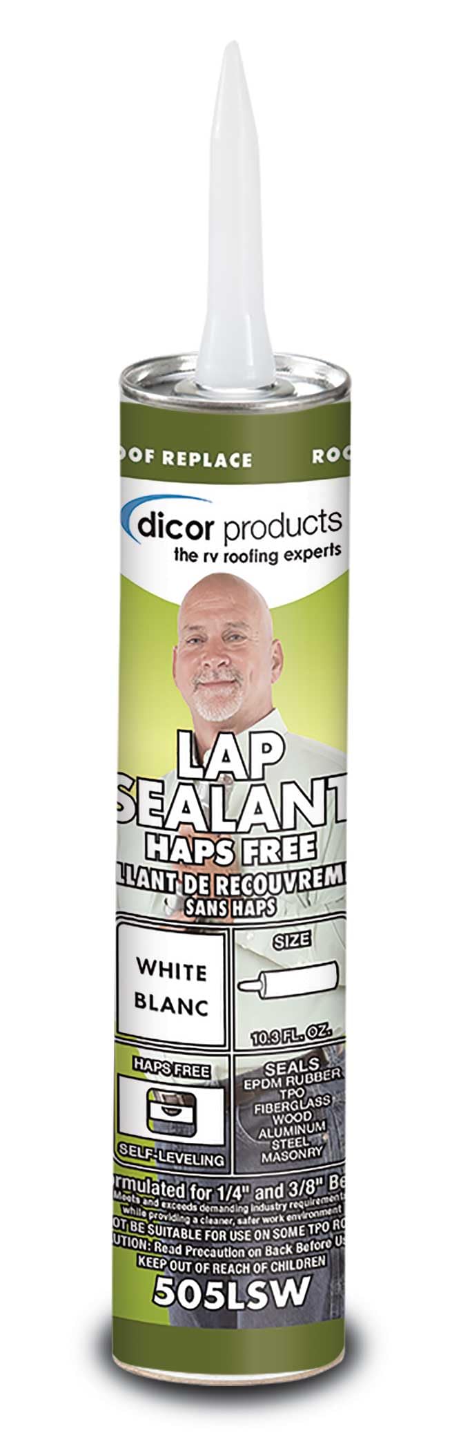 Dicor 505Lsw Epdm Lap Sealant, White, 10.3 Fl. Oz
