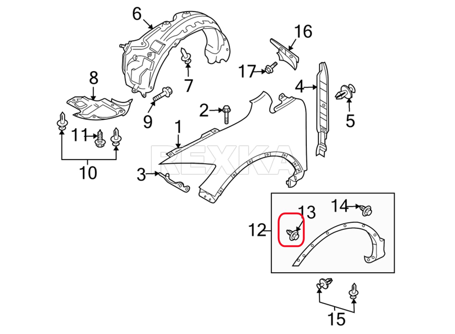 Rexka 30Pcs Door Trim Panel Retainer Clips Compatible With Mazda G18K-51-Sj3 Cx-7, Cx-9, Mazda 2, Mazda 3, Mazda 5, Mazda 6, Maz