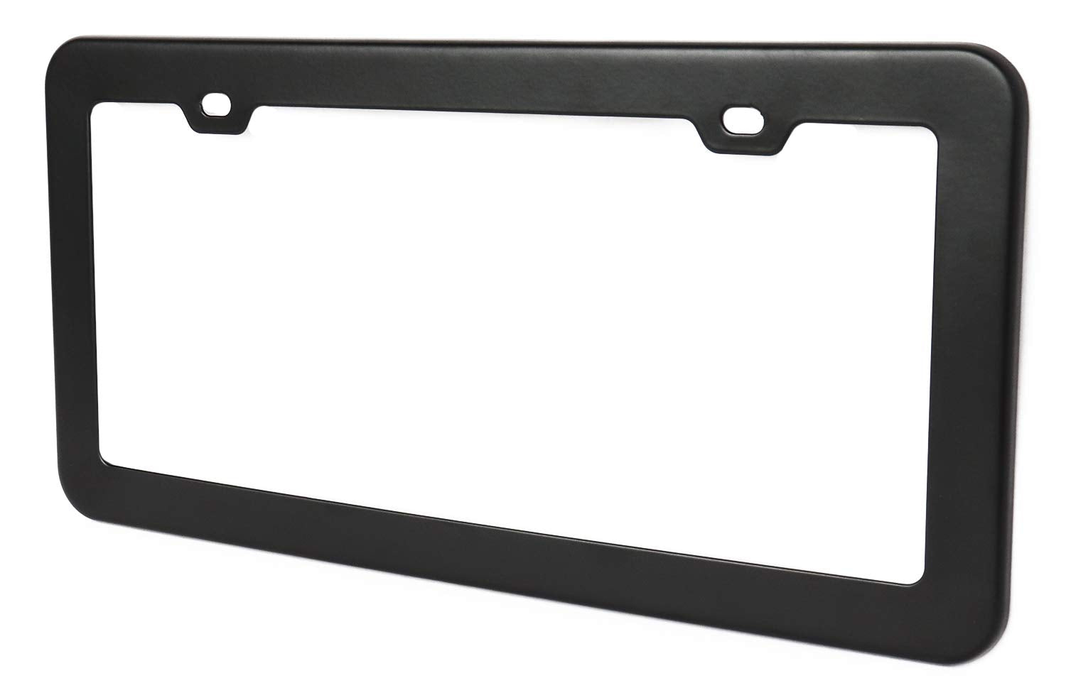 2Pcs Creathome Stainless Steel License Plate Frames With Matt Black Color