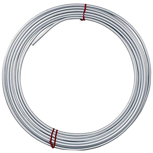 4LIFETIMELINES 1/4'' x 25' Galvanized Steel Brake, Fuel, Transmission Line Tubing Coil, Galvanized Steel Line Replacement, Resis