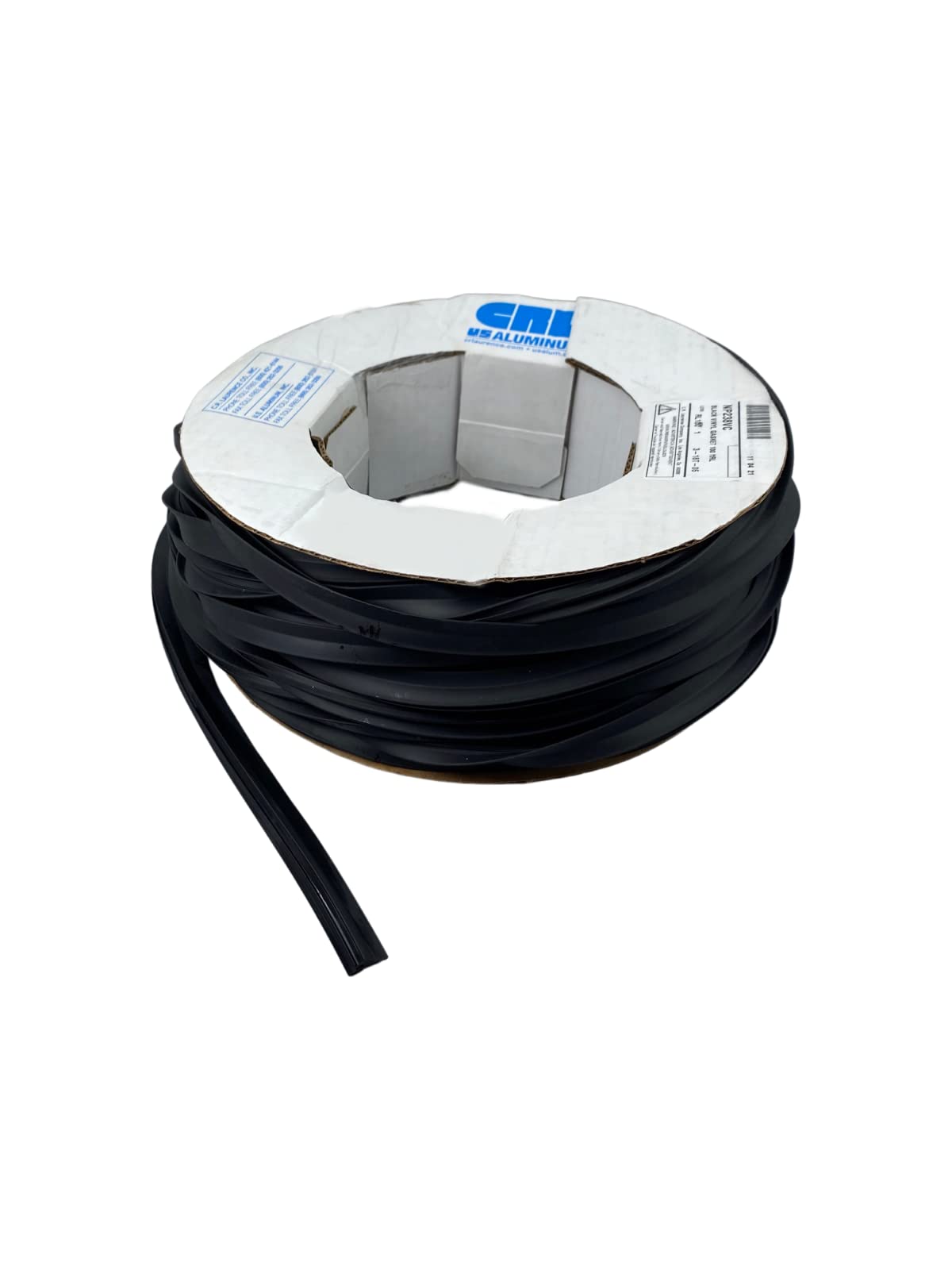 Cr Laurence U.S. Aluminum Np238Vc 487 Series Black Vinyl Glazing Gasket For 3/8'' And 1/2'' Glass - 100'