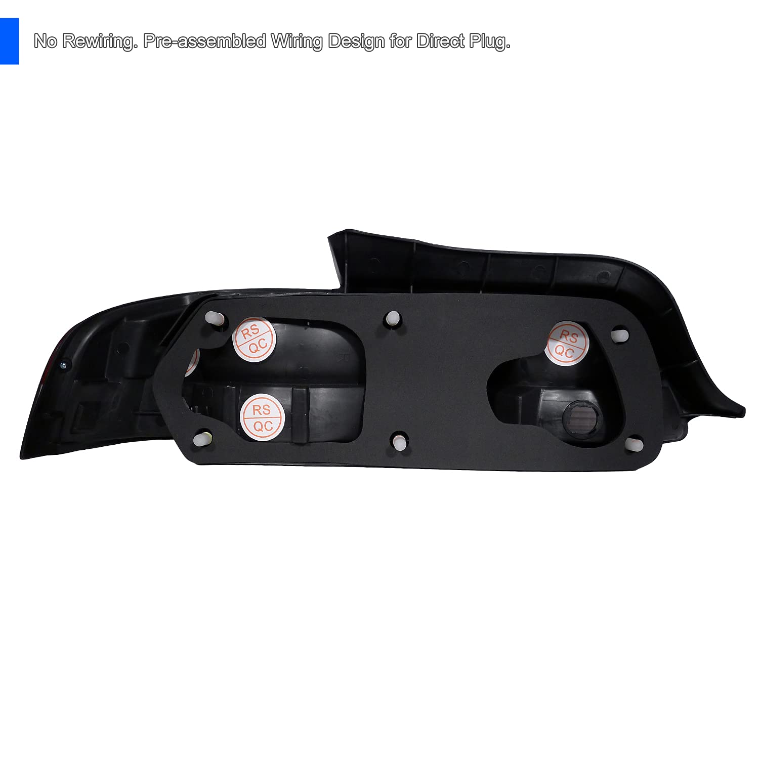 SPEC-D Tuning Tail Lights for 1997-2001 Honda Prelude, Red Clear Lens, Left + Right Pair, Model LT-PL97RPW-RS
