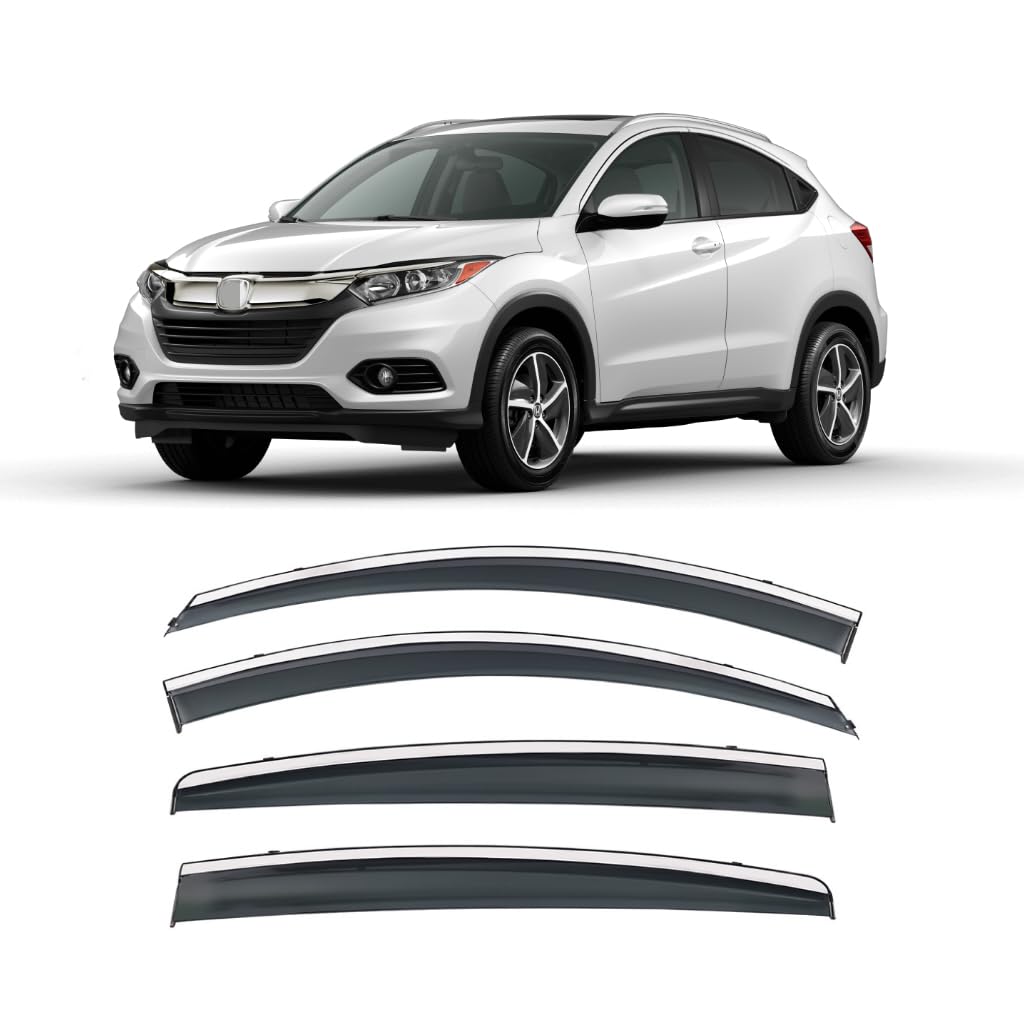 Vesul Tape-On Durable Original Window Wind Deflector Rain Guard Compatible With Honda Hr-V Hrv 2016-2022 Lx Ex Sport Ex-L Vent V