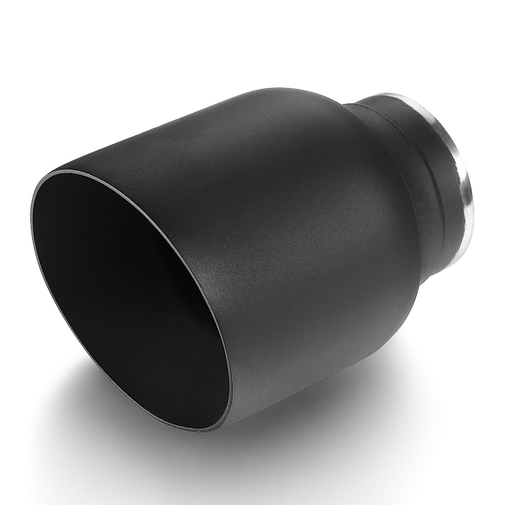 Lcgp 2.5'' To 4'' Diesel Black Exhaust Tip, 5'' Overall Length, Double Wall Design