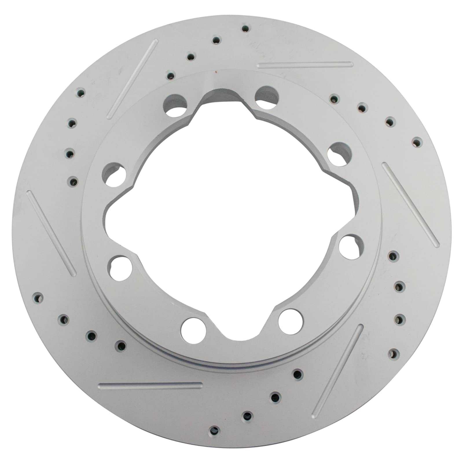 Trq Front Performance Brake Rotors Set Premium G-Coated Cross Drilled & Slotted Compatible With 1989-2000 Chevrolet K3500 1994-1