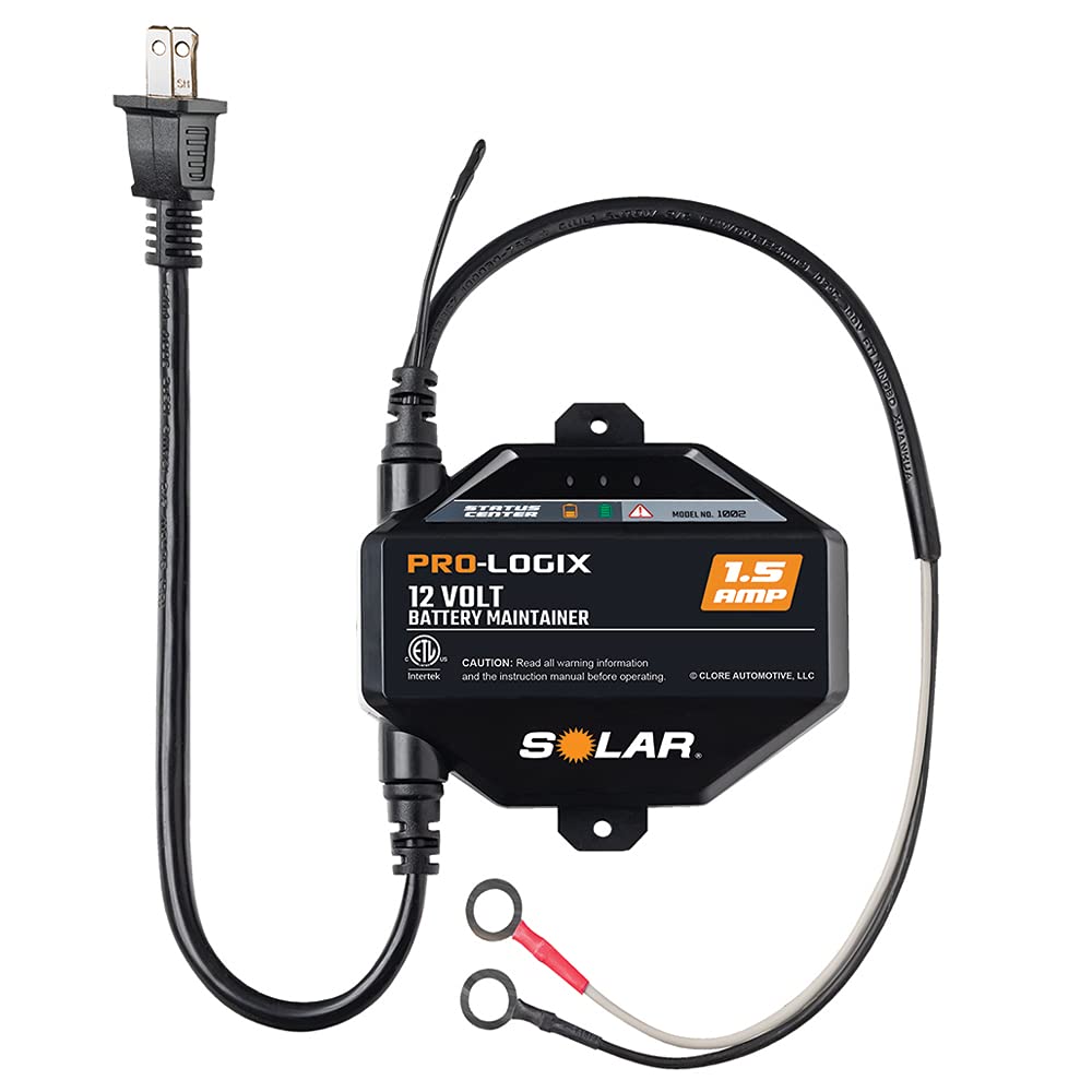 Clore Automotive 1.5 Amp 12V Automatic Onboard Battery Charger, Model 1002, Black, One Size