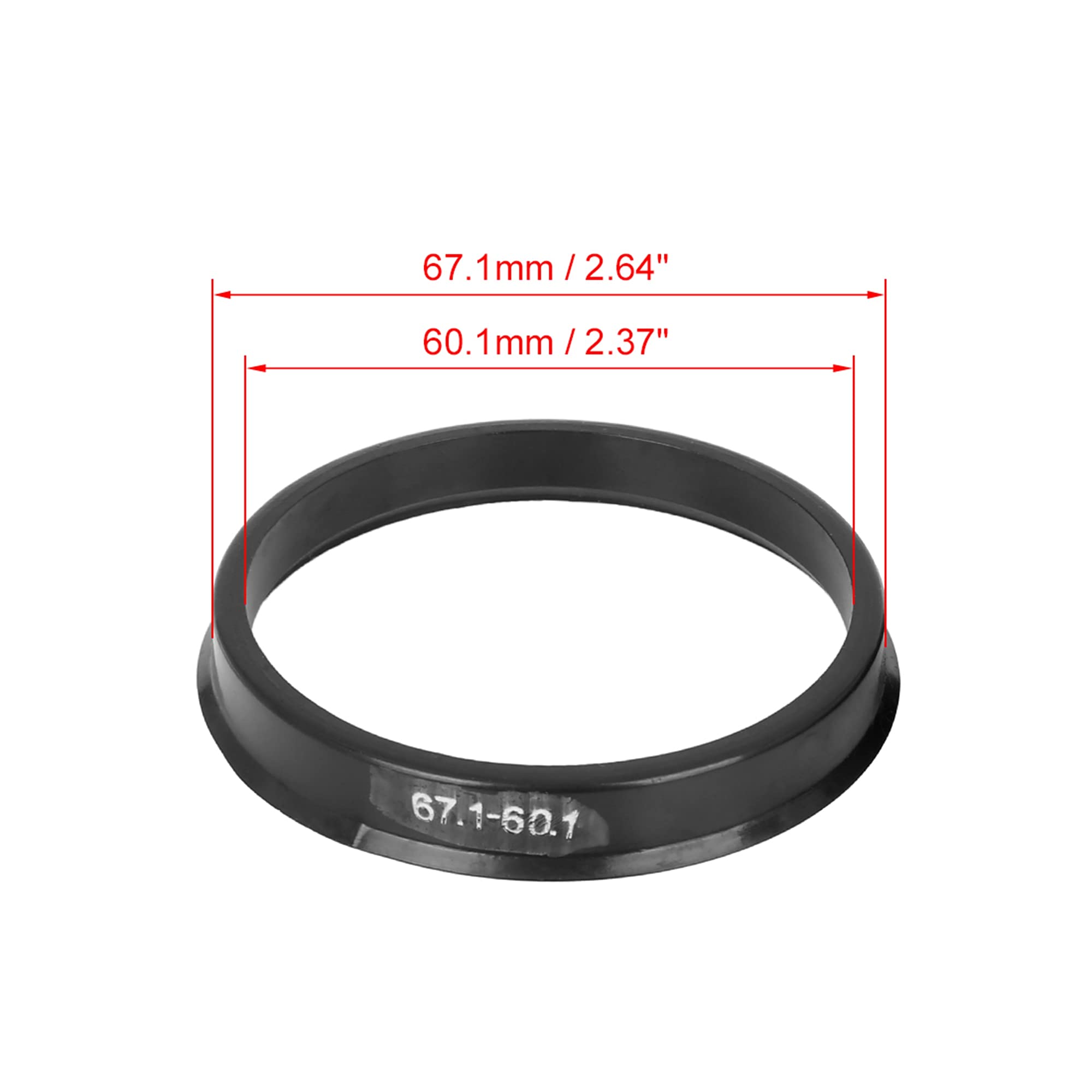 X Autohaux 4Pcs Plastic 67.1Mm Od To 60.1Mm Id Car Hub Centric Rings Wheel Bore Center Spacer Hub Rings Black