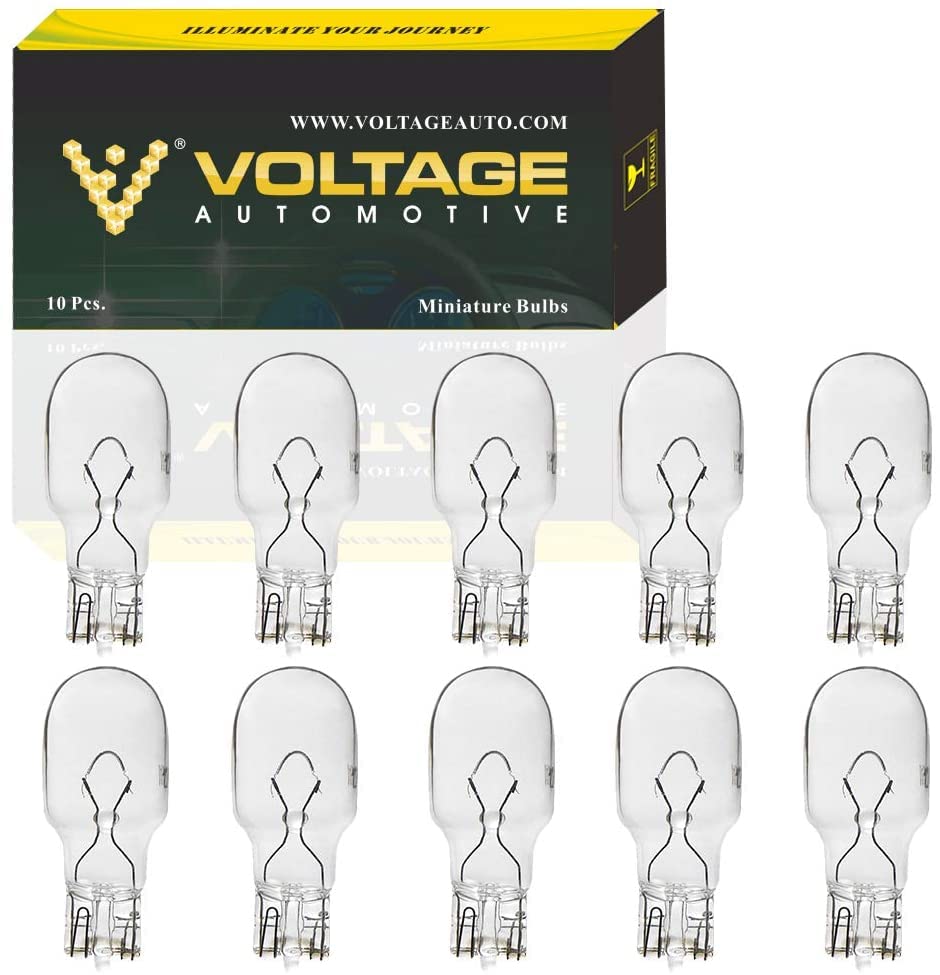 Voltage Automotive 916 Bulb For License Plate Light Side Marker Automotive Interior Light Dashboard Dome Light (Box Of 10)