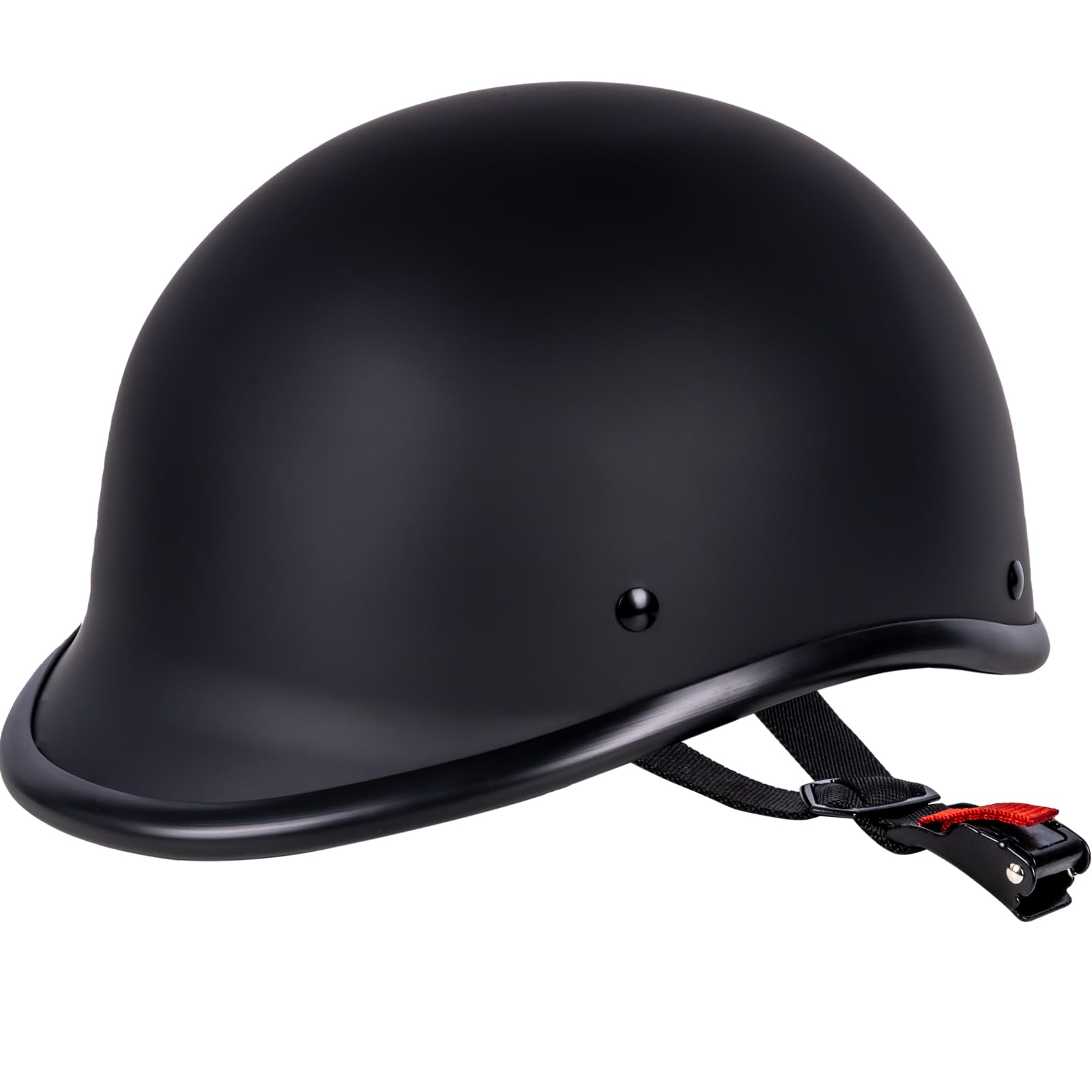 Yesmotor Vintage Motorcycle Half Helmet - Lightweight Low Profile Open-Face Half-Face Helmet - Dot Approved (Matte Black, M)