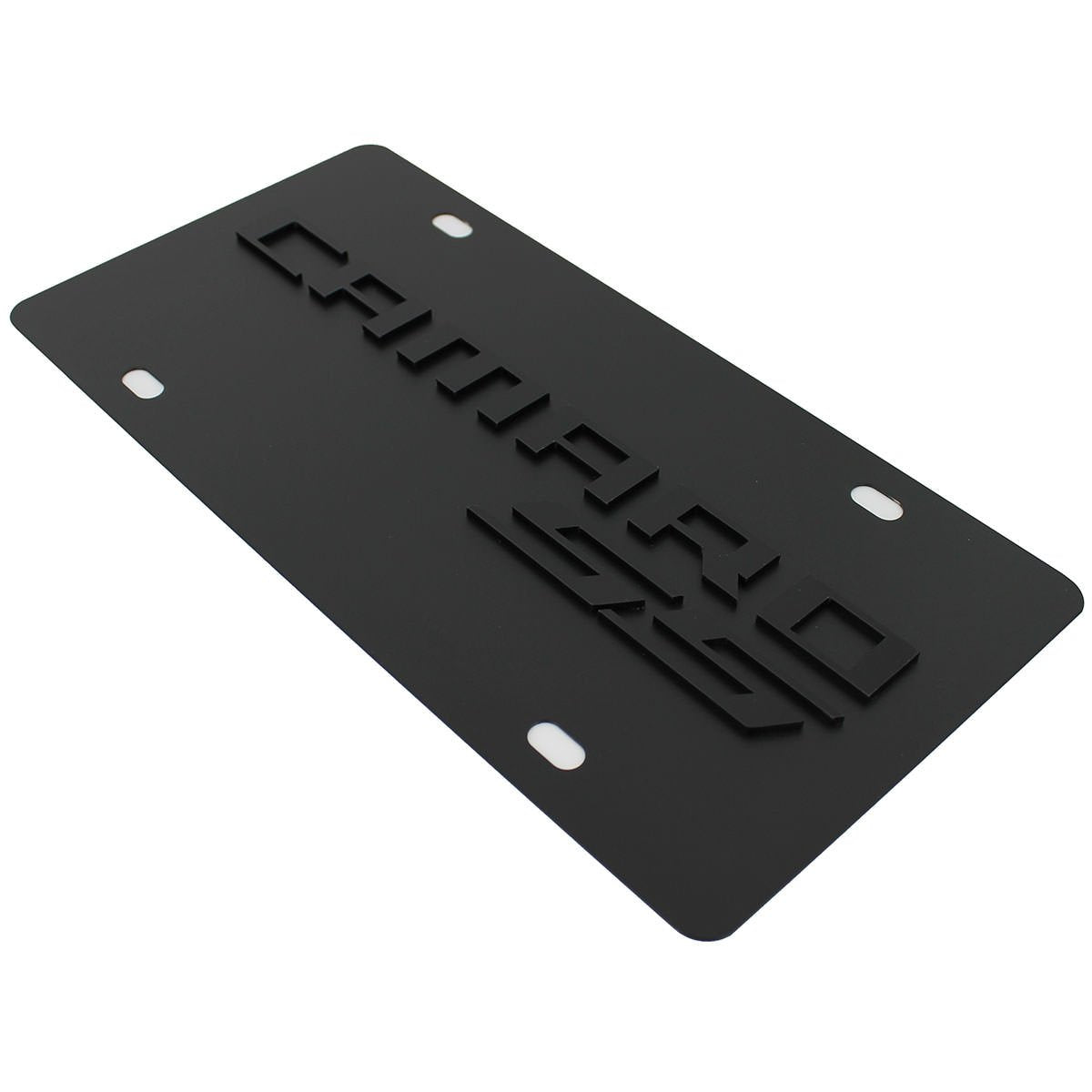 Chevrolet Camaro Ss License Plate On Black Steel