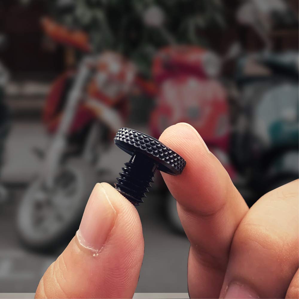 Evermotor M10 X 1.25 Motorcycle Mirror Hole Plugs Cnc 10Mm Aluminum Screws Accessories For Honda,Kawasaki,Ducati,Ktm,Yamaha Black 2 Pieces (Right Thread + Left Thread)