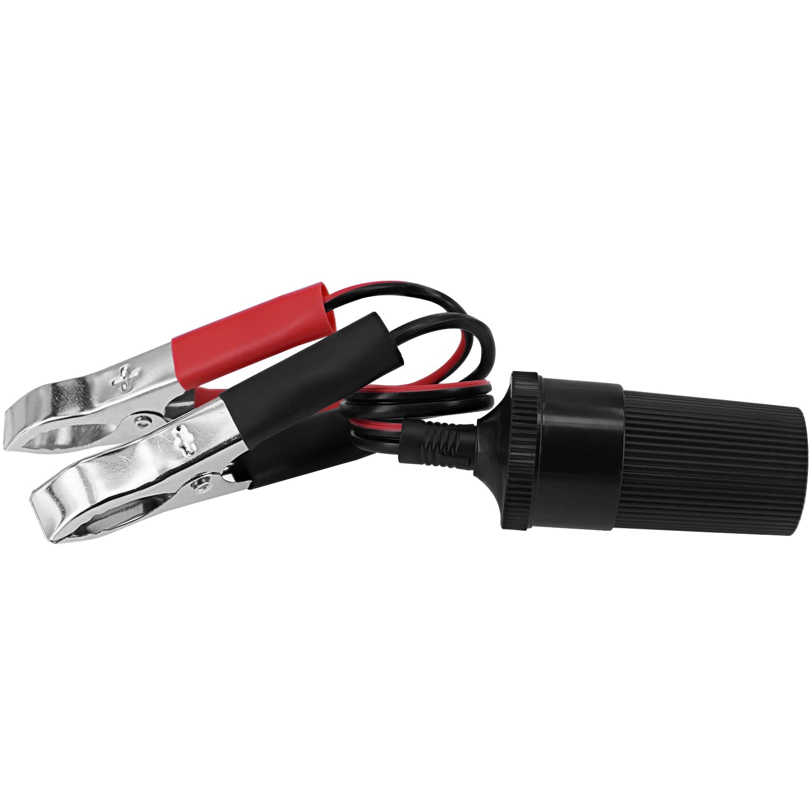 Yeworth 11.8 Inch/0.3m 12V Battery Terminal Clip-on Car Cigarette Lighter Socket Female Adapter, Cigarette Splitter Plug Extensi