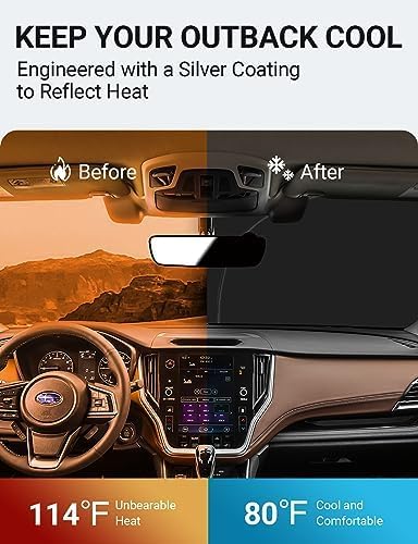 Proadsy 2025 Upgrade Windshield Sunshade Custom For Subaru Outback 2020-2024 2025 Reflective Heat Sun Uv Protector Foldable Fron