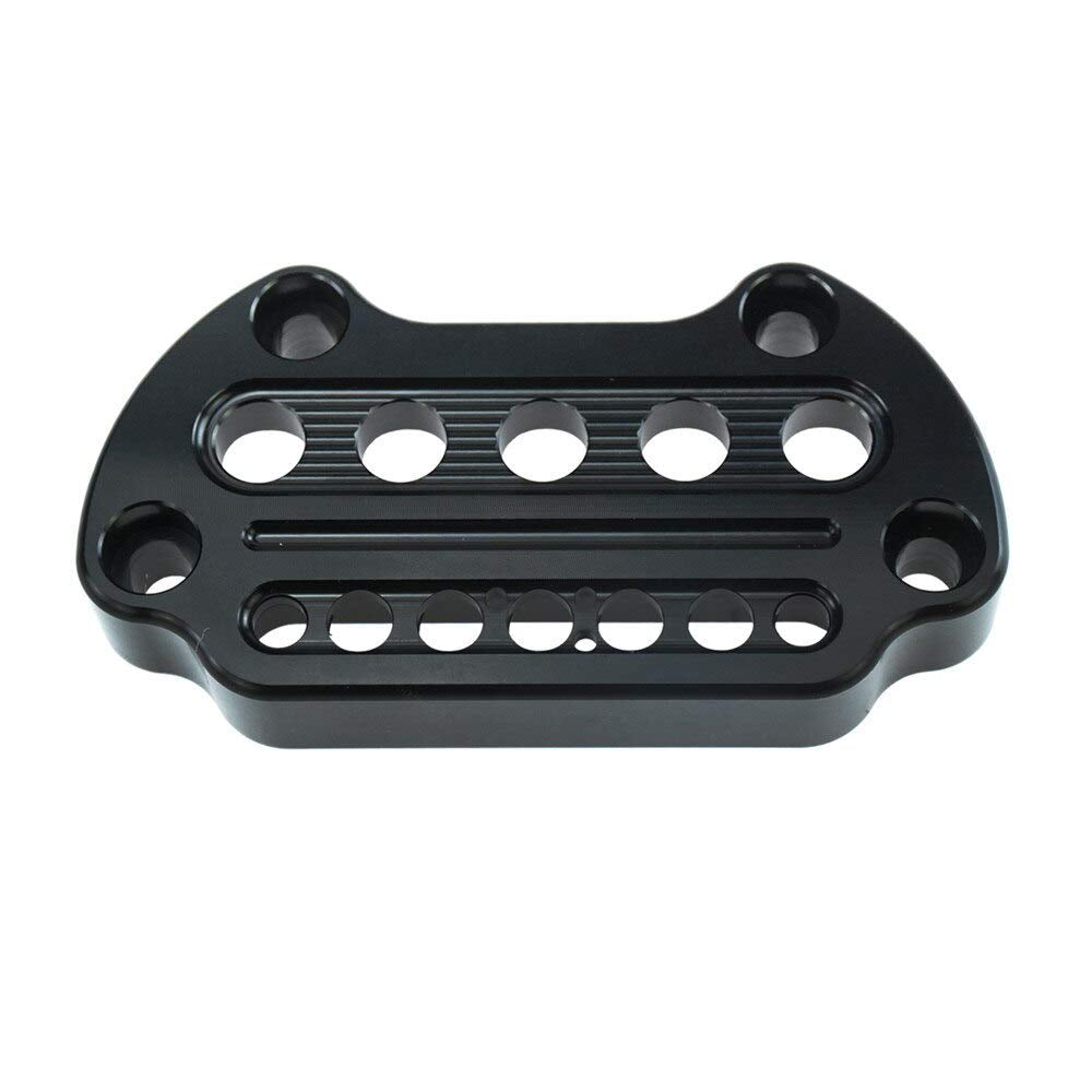 WOWTK Motorcycle Indicator Light Handlebar Top Riser Clamps Aluminum Fits for Harley Sportster XL 883 Dyna Fat Bob 1995-2020 Low