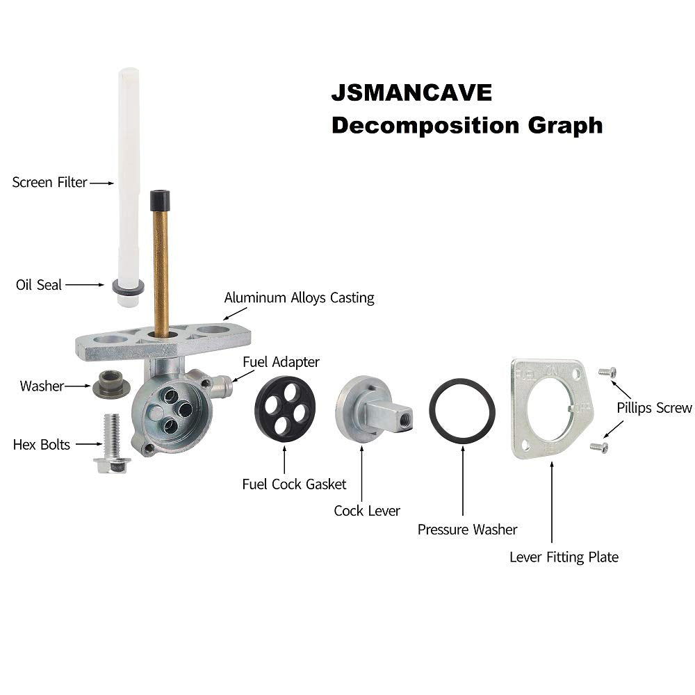 Fuel Vavle Petcock Shut off Tank Switch Fits For Honda TRX 250EX 350 400 420 Rancher TRX400 450 500 Foreman Recon 250 Rubicon 50