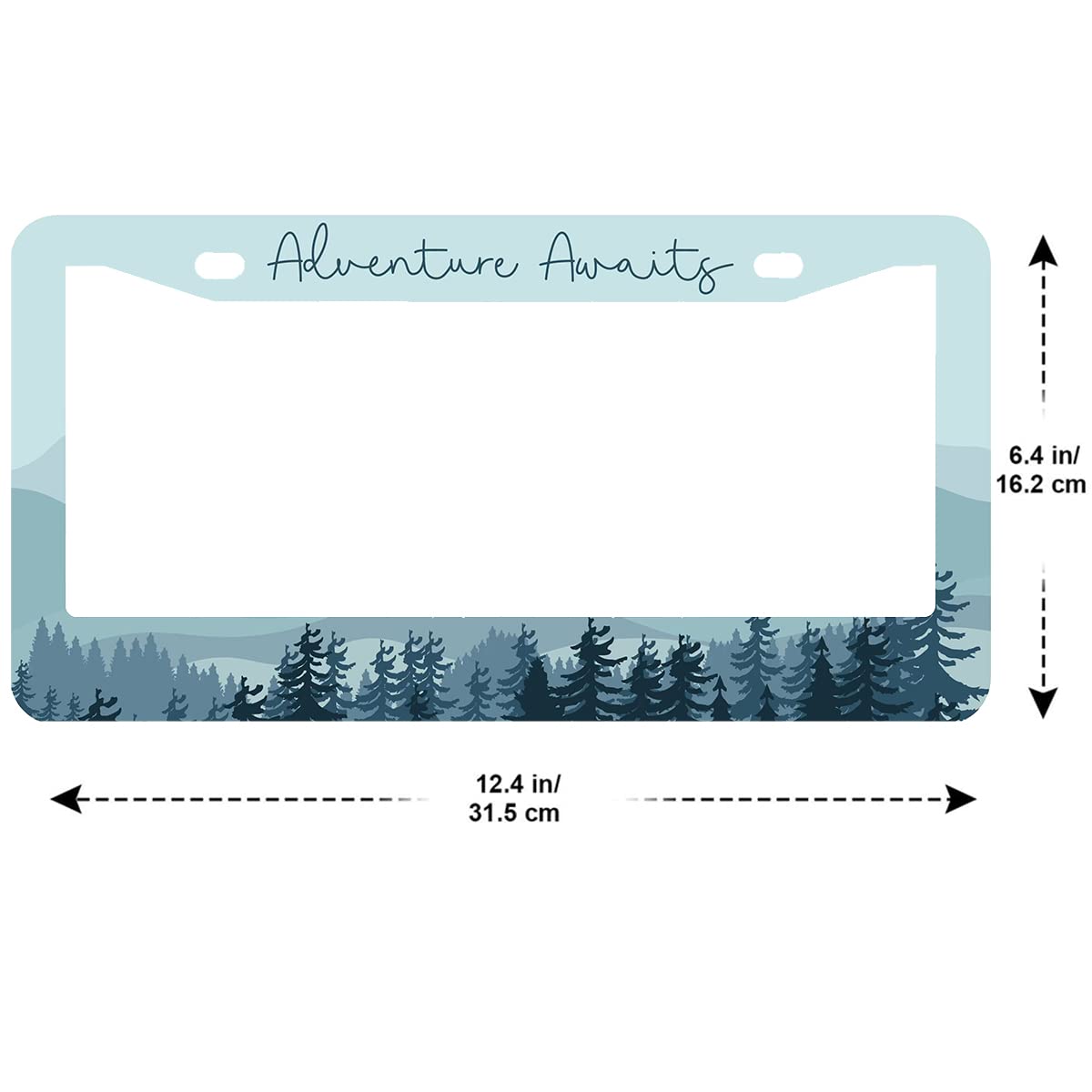 2Pcs Adventure Awaits License Plate Frames Cover Holders Stainless Steel License Plate Cover With Screw Caps Cover And Screwdriv