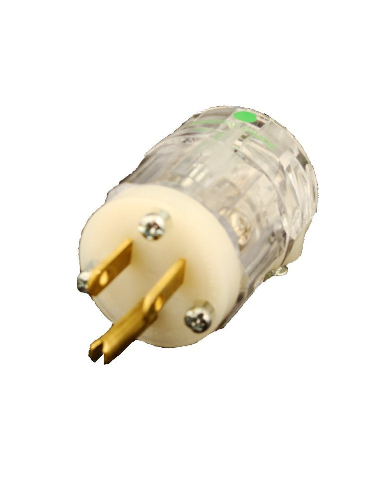 Leviton 8215-PLC 15 Amp, 125 Volt, NEMA 5-15P, 2P, 3W, Hospital Grade, Plug, Straight Blade, Grounding, Power Indication, Transparent