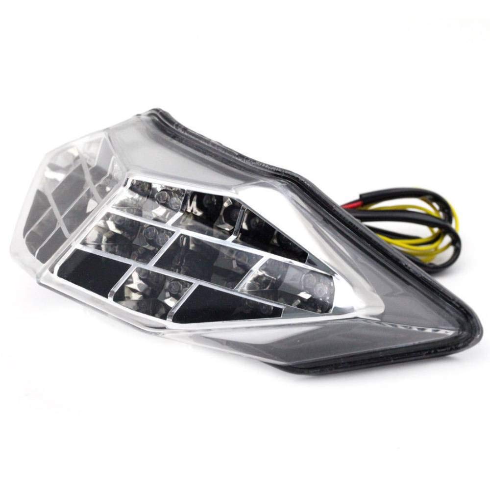 Mzs Motorcycle Tail Light, Led Integrated Turn Signal Blinker Clear Compatible With Ex 300 Ex300 2013-2017