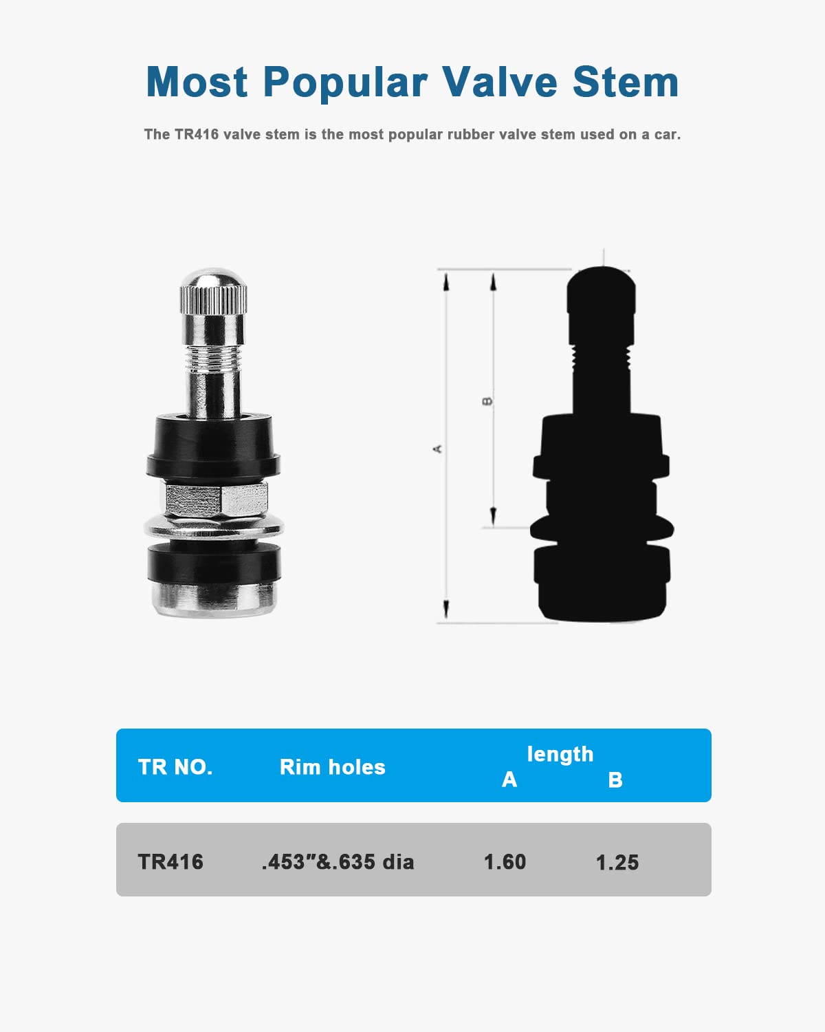 Riseuvo 25Pcs Tr416 Outer Mount Metal Valve Stem High-Pressure High Pressure Valve Stems Clamp-In Valves