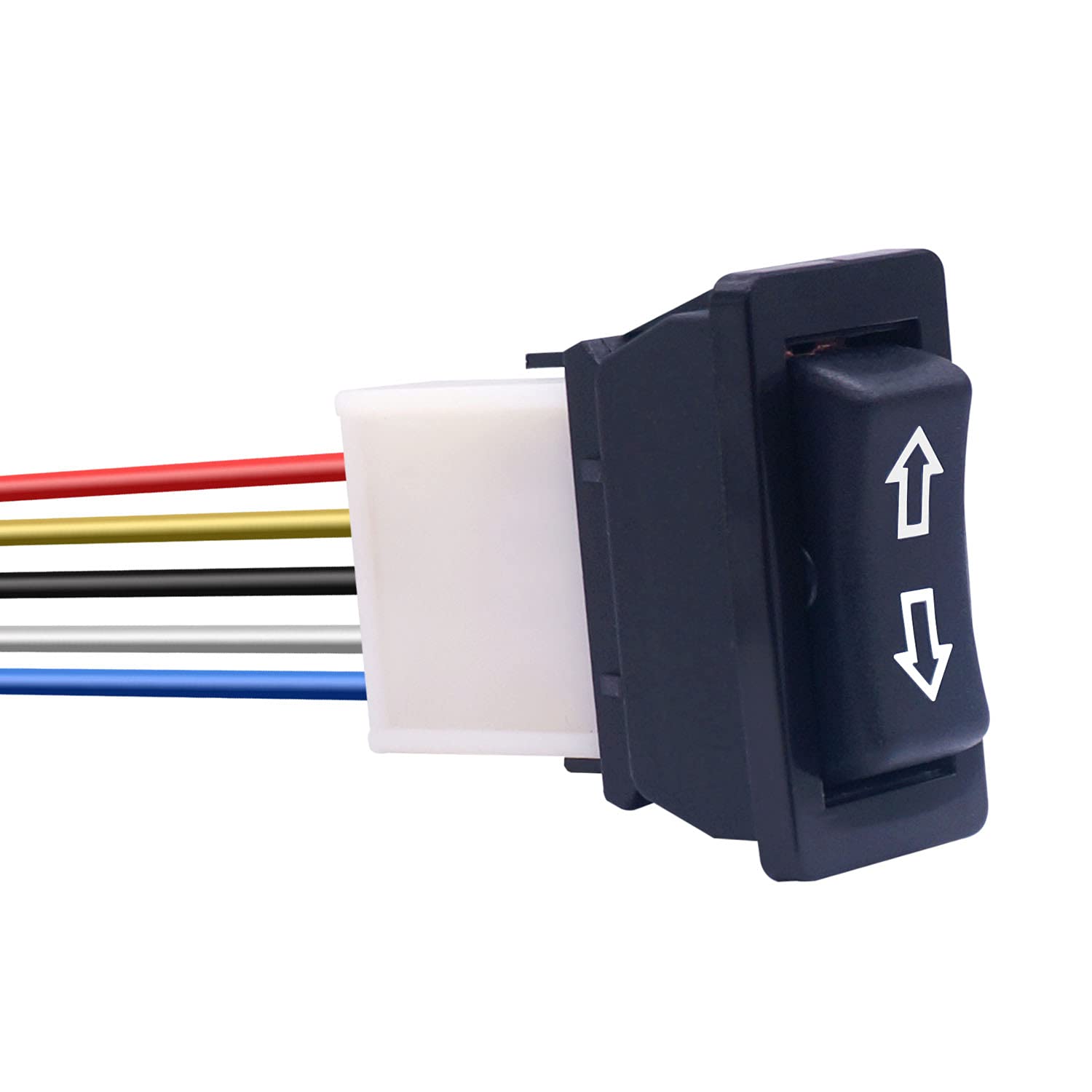 Weideer 2Pcs 5 Pin Car Window Switch 12V 20A Control Power Window Lift Rv Slide Out Momentary Rocker Switch With Wiring Harness