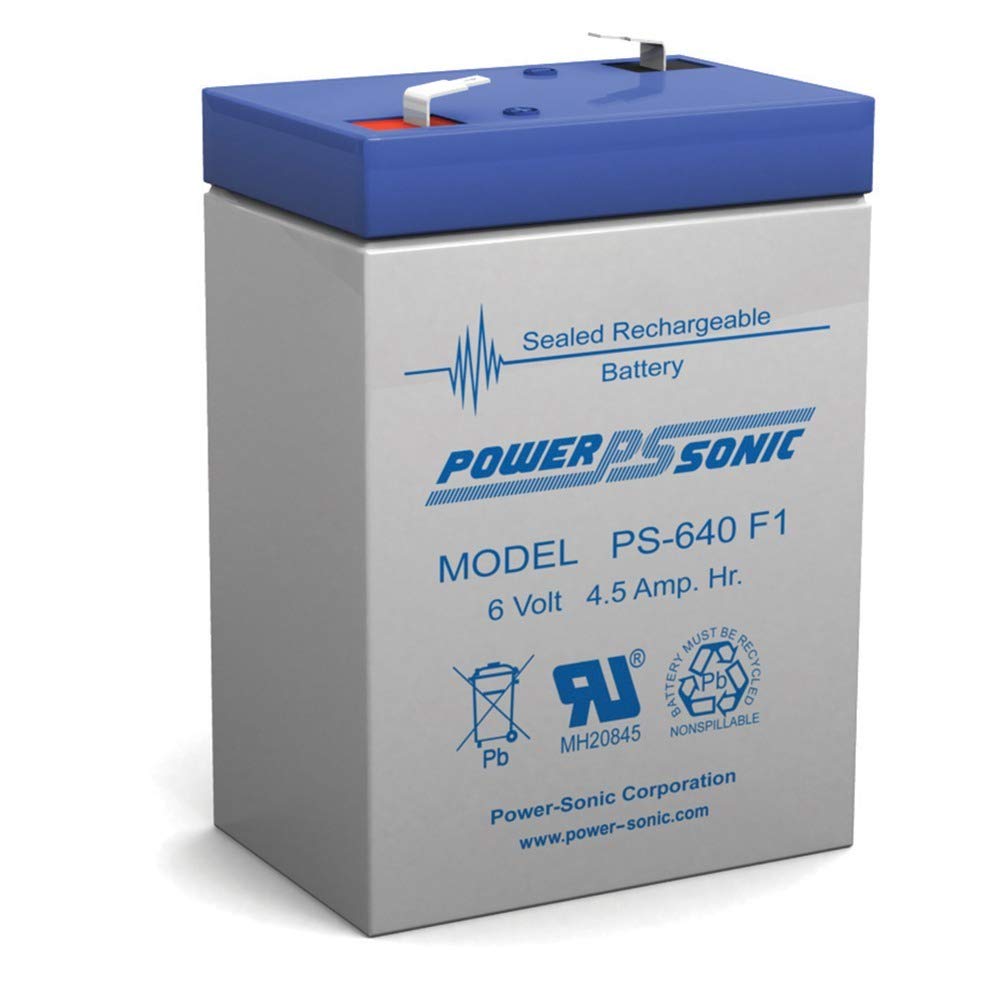 Powersonic Ps-640F1-6 Volt/4.5 Amp Hour Sealed Lead Acid Battery With 0.187 Fast-On Connector