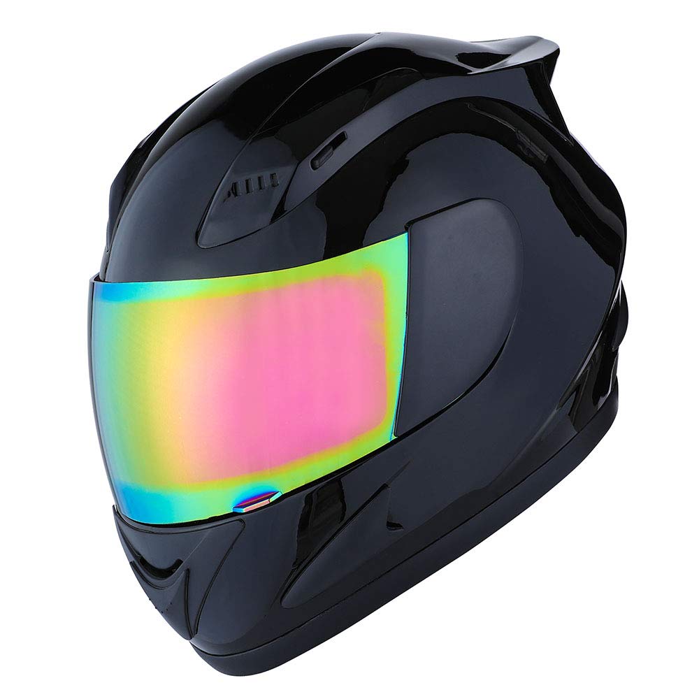 1Storm Motorcycle Bike Full Face Helmet Mechanic + Motorcycle Bluetooth Headset: Glossy Black