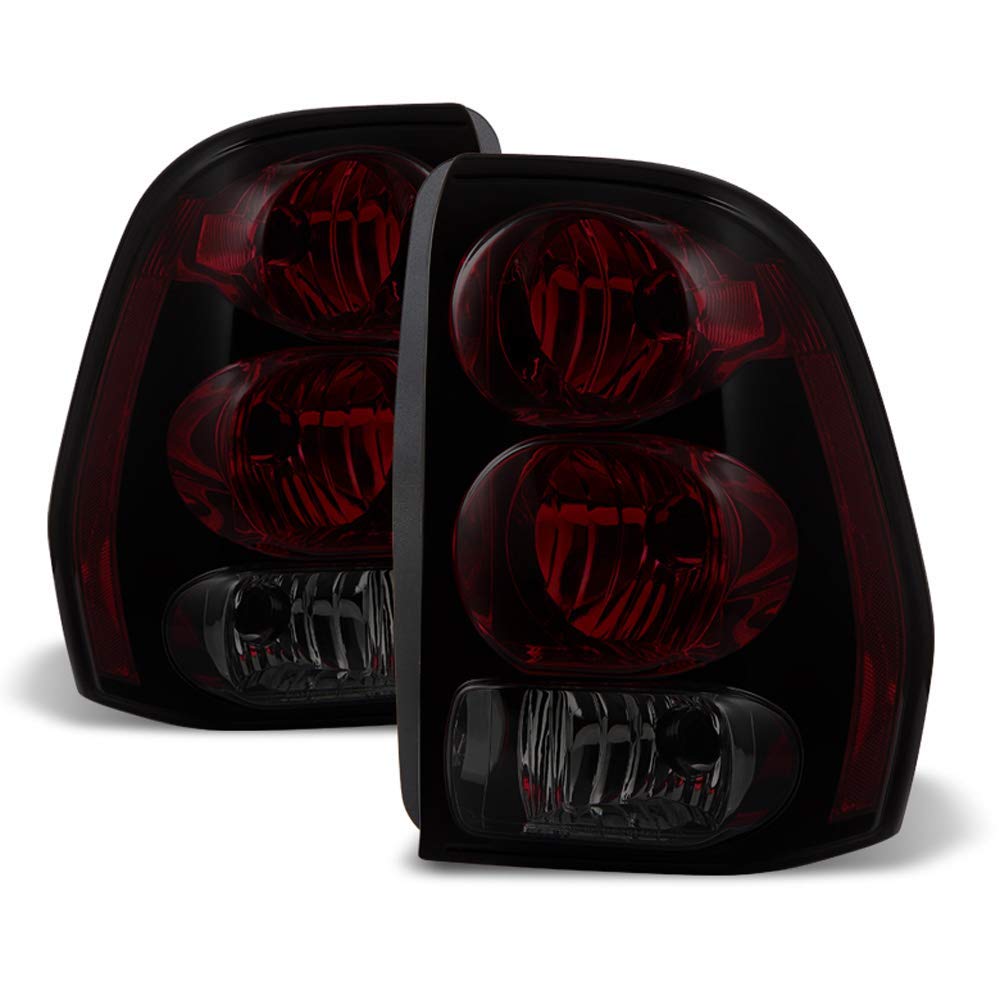 Acanii - For Red Smoked 2002-2009 Chevy Trailblazer Tail Lights Lamps Left+Right Replacement