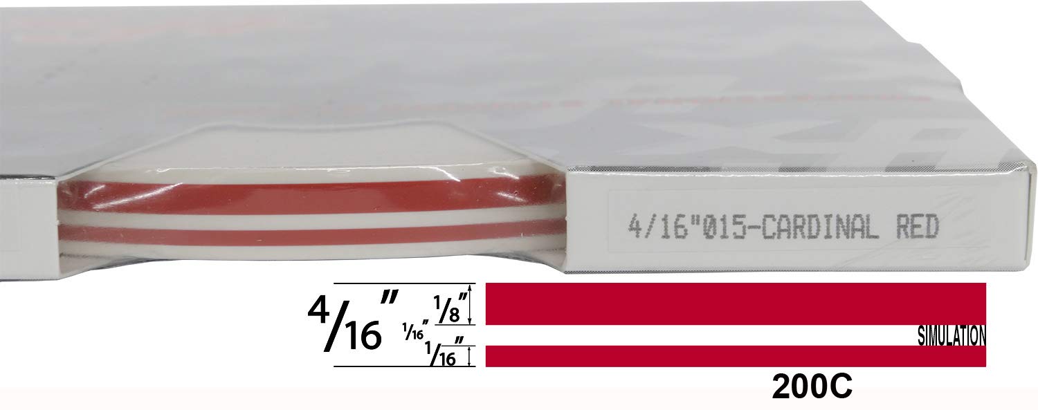 Universal TFX 0004015 - Auto Customizing Dual Pinstripe - 4/16&quot; x 150' (1/8” Stripe, 1/16&quot; Gap, Then 1/16” Stripe) - 015-Cardinal Red