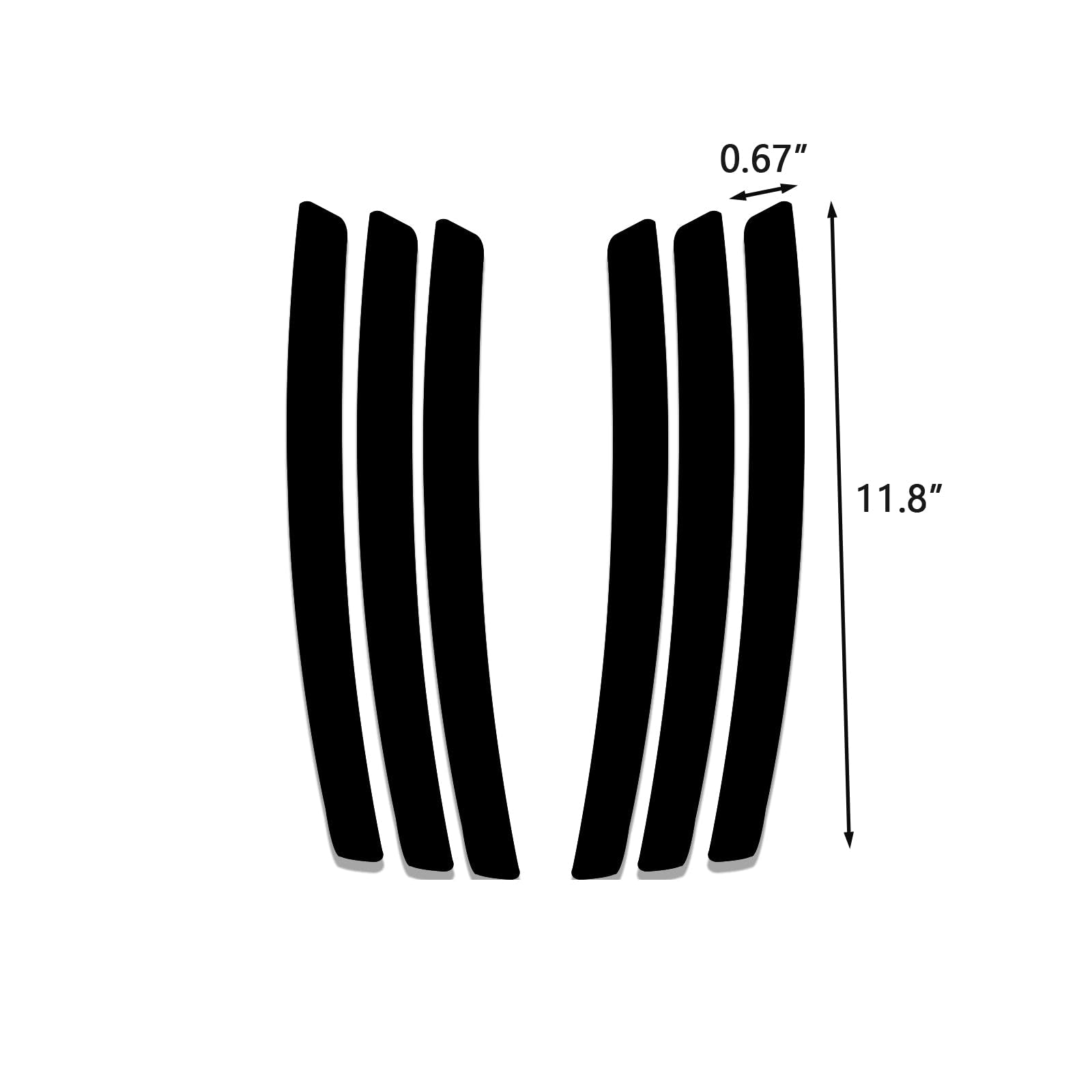 Xotic Tech Compatible with Chevy Camaro L&R Side Vent Insert Black Stripe Decal Inlay Sticker 2010-2021