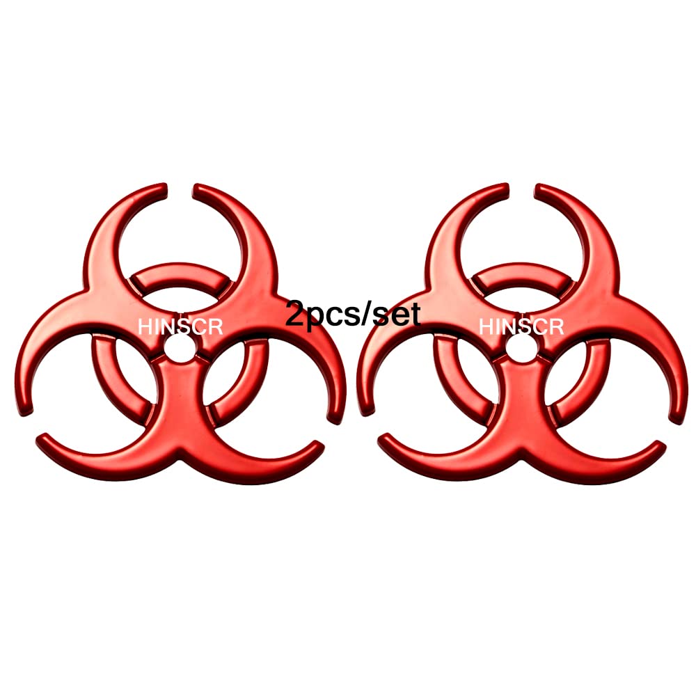 Hinscr 3D Metal Badge Car Emblem Protection Umbrella Biochemical Modification Emblem Car Motorcycle Decal Emblem (Red)