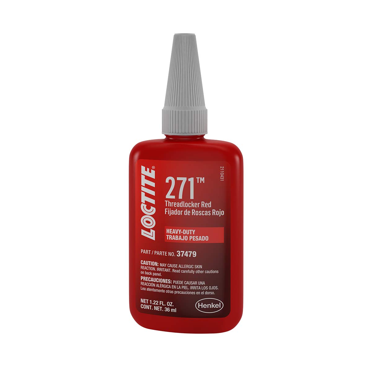 Loctite 271 Automotive Threadlocker Red - High Strength Thread Lock, Fluorescent, Heavy-Duty, Works On All Metals - 36 Ml, 1 Pac