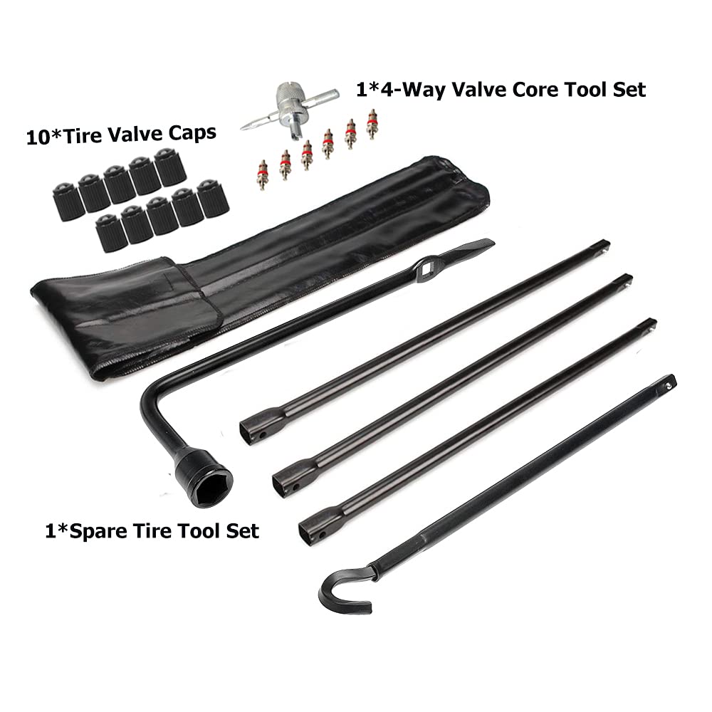 Dr.Roc Spare Tire Tool Kit - Jack Handle & Lug Wrench, DRS570, Black, Compatible with Dodge Ram 1500 & Jeep Gladiator 2020-2021