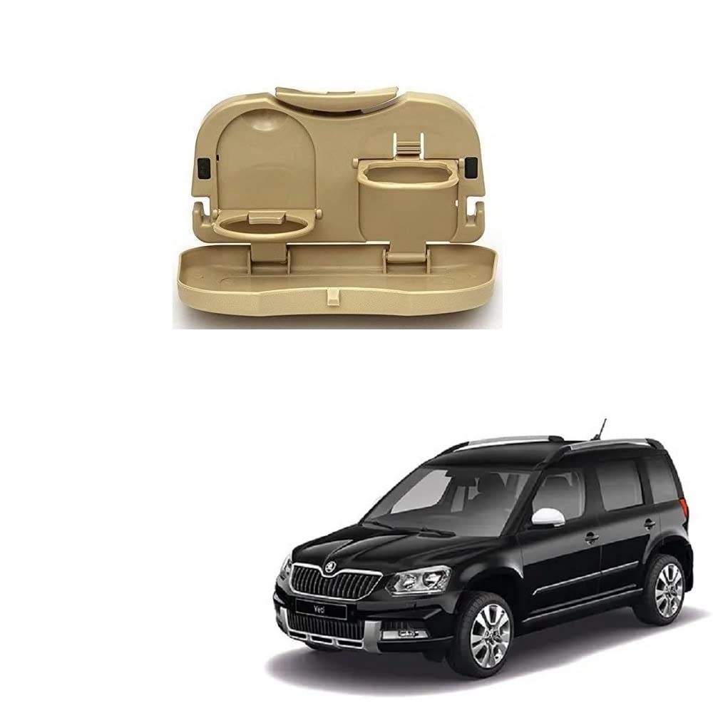 Stylish Foldable Compact Car Back Seat Tray for Food/ Drinks/ Cup/ Bottle Holder Universal Pack of 1 Suitable for Skoda Yeti