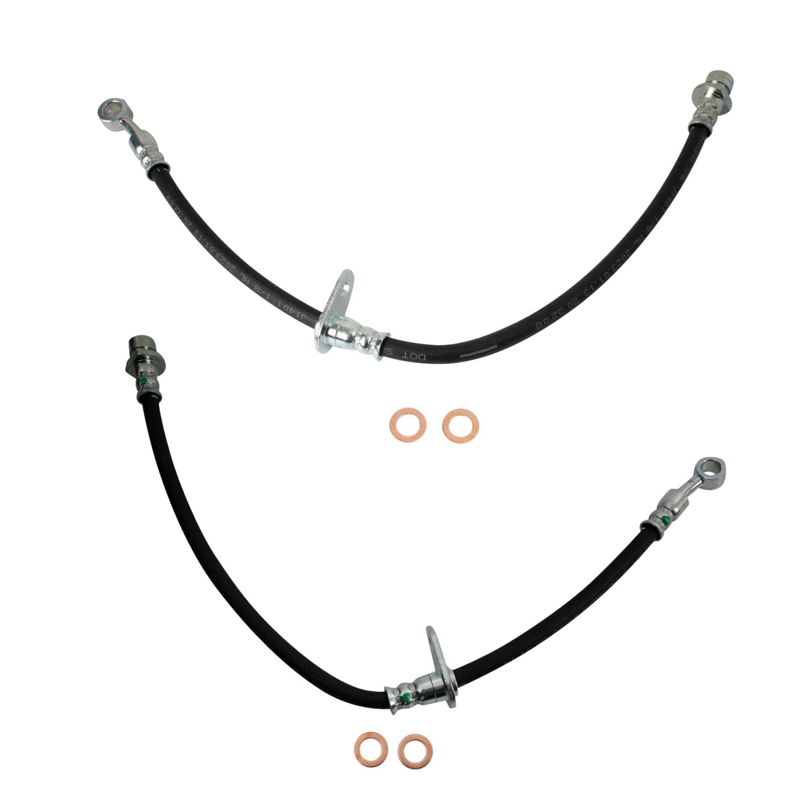 Trq Front Brake Hose Set Compatible With 2004-2008 Acura Tl Tsx 2003-2007 Honda Accord
