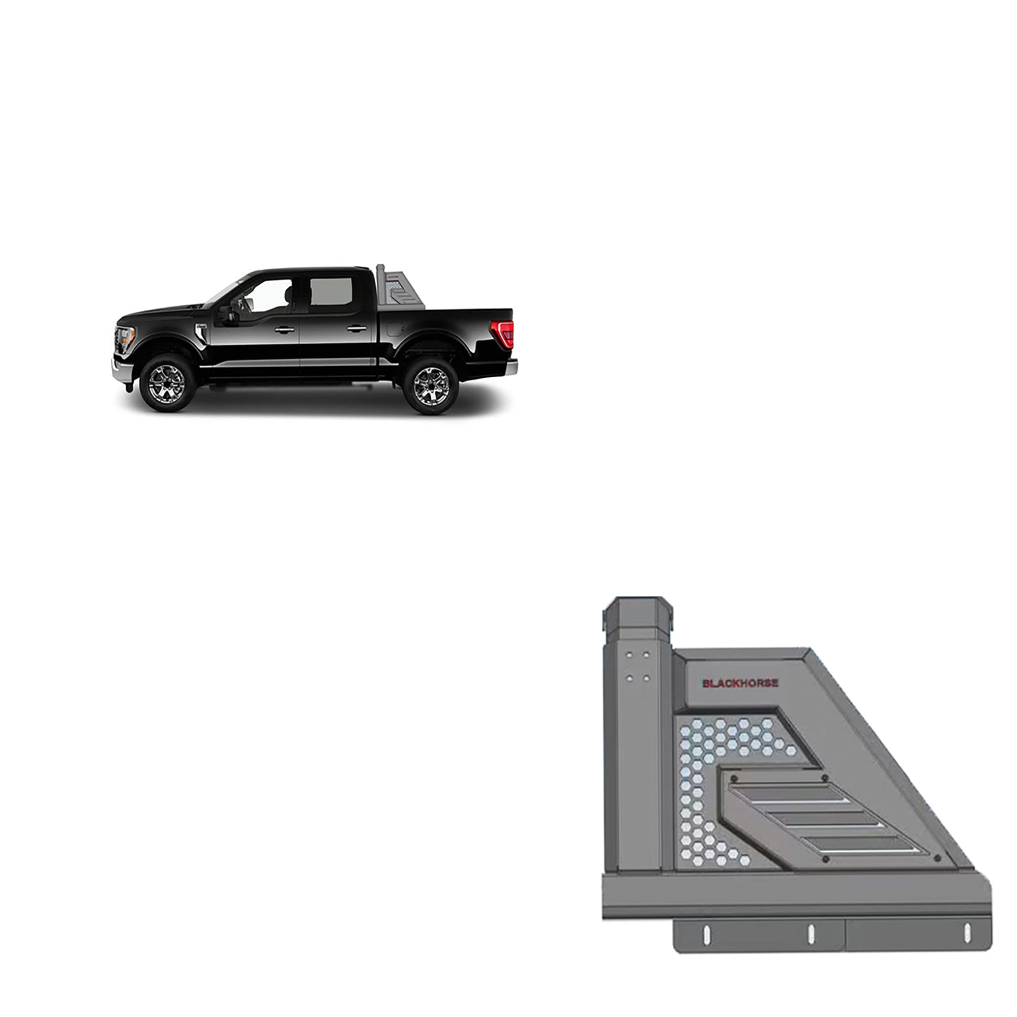 Black Horse Off Road Armour Ii Roll Bar Black Compatible With 2014-2022 Chevrolet Silverado 1500|2014-2022 Gmc Sierra 1500|2015-2022 Ford F-150|2015-2022 Ram 1500|2007-2022 Toyota Tundra-Ar2-01B