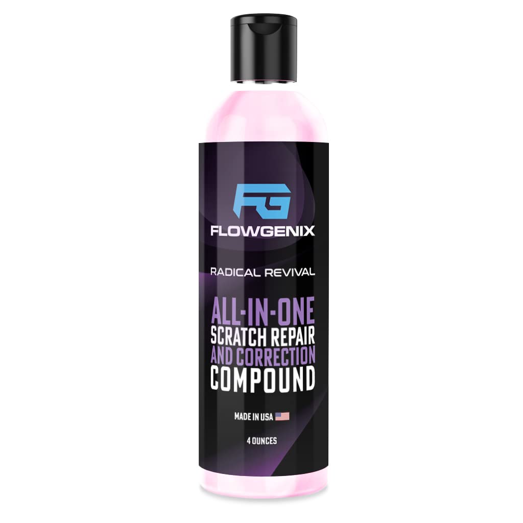 Flowgenix™ Grand Slam 5-Pack - Includes Detailing Spray, Tire Gel, Scratch Repair, Wheel Metal Rust Cleaner, Interior Water-Repellent Vinyl & Leather Cleaner - Includes 2 Microfiber Towels