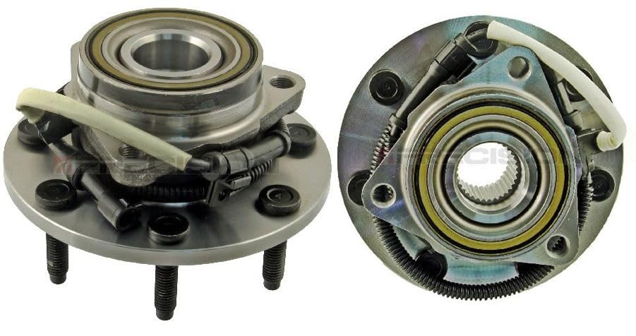 Trq Front Wheel Hub Bearings Assembly Set Compatible With 2000-2003 Ford F-150 2004 F-150 Heritage 1997-1999 F-250