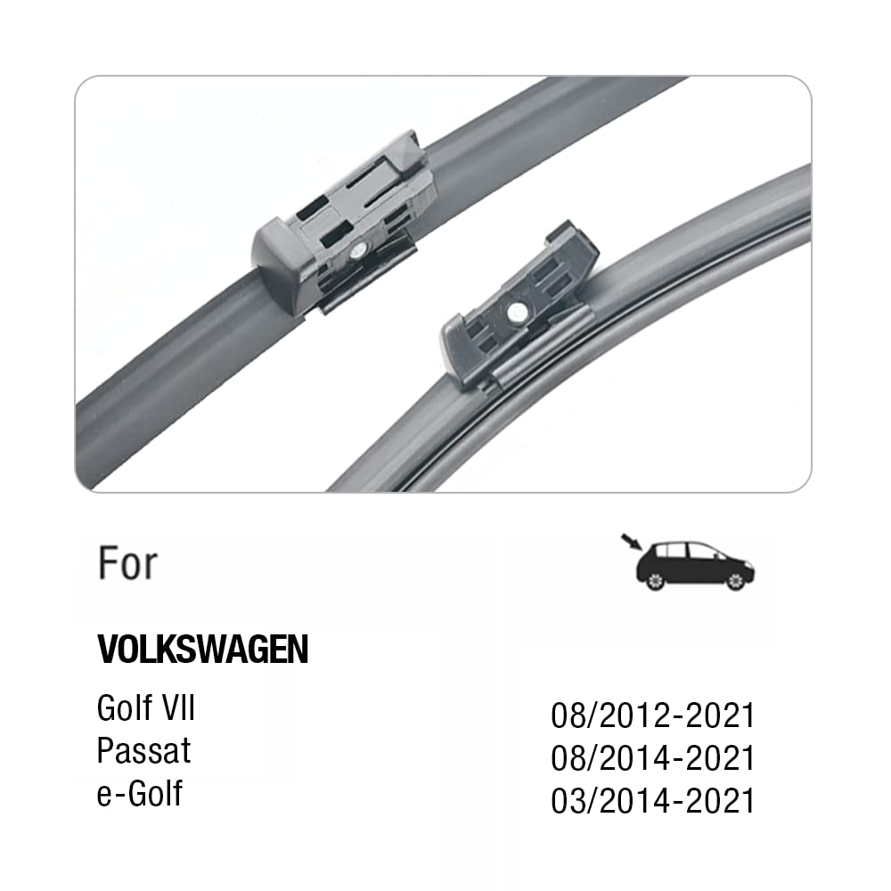 26''+18'' Windshield Wiper Blades Replacement For Vw Volkswagen Gti Golf 2020-2015 E-Golf 2021-2014 Audi A3 2021-2012 S3 2021-20