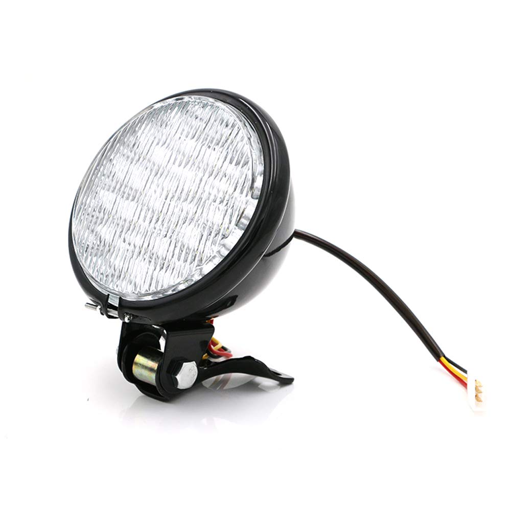 Dkmotork 0012 Front Motorcycle Led Headlight Vintage Retro 5 Inches Universal For Chopper Bobber Cruiser Black