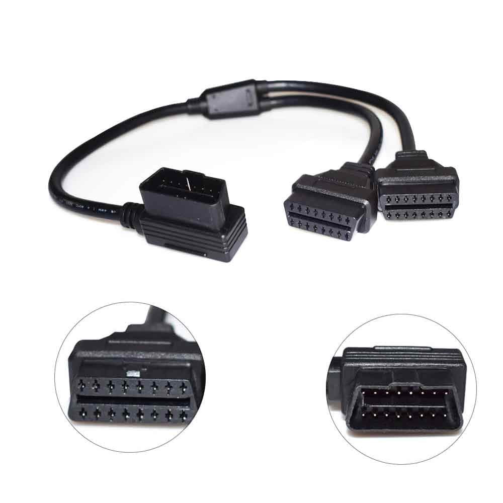 Vgate 16 Pin Obd2 Obdii Diagnostic Extender Splitter Extension Cable Male To Dual Female Y Cable, 50Cm