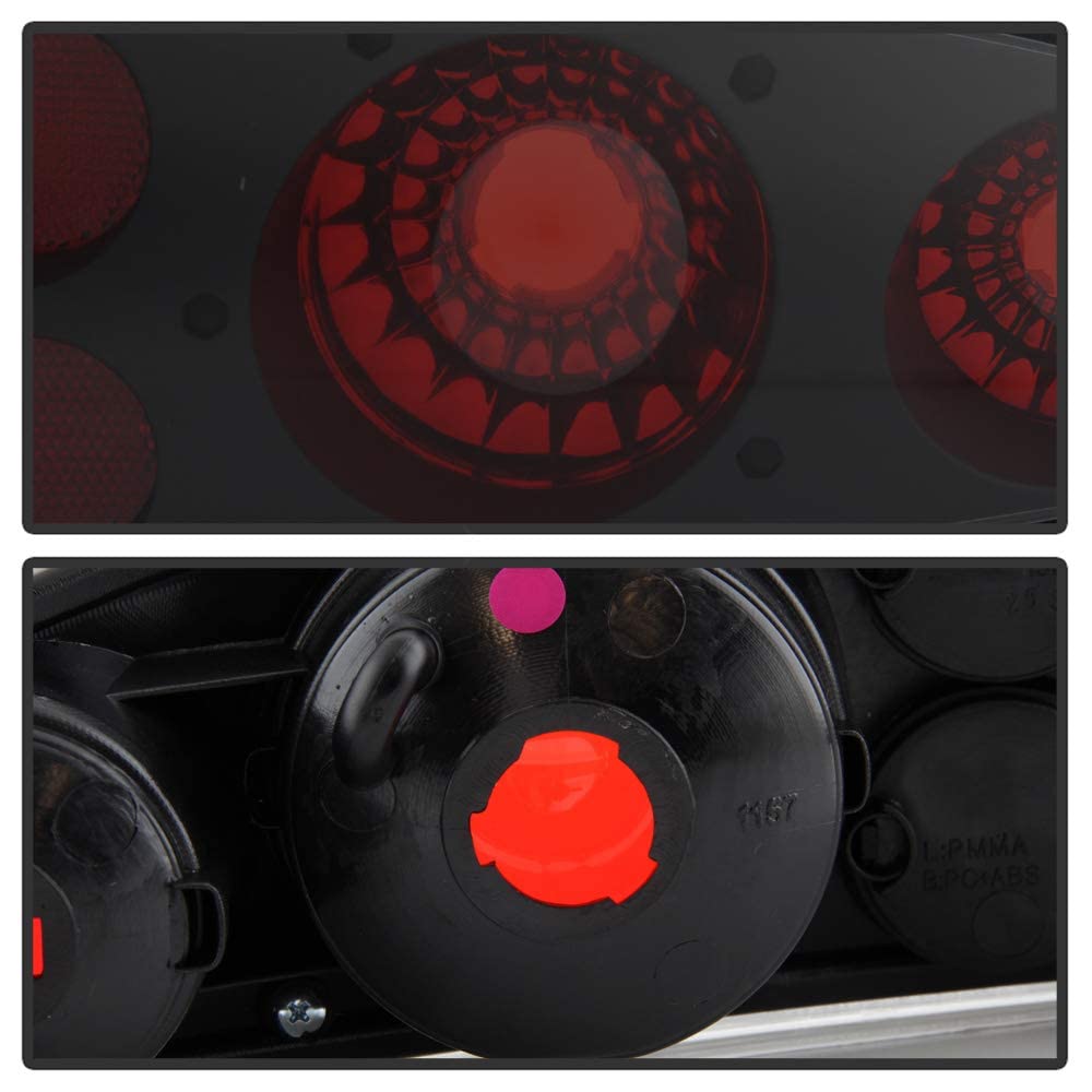 Acanii - For Black Smoke 1993-2002 Chevy Camaro Ss Sport Tail Lights Brake Lamps Replacement Driver & Passenger Side